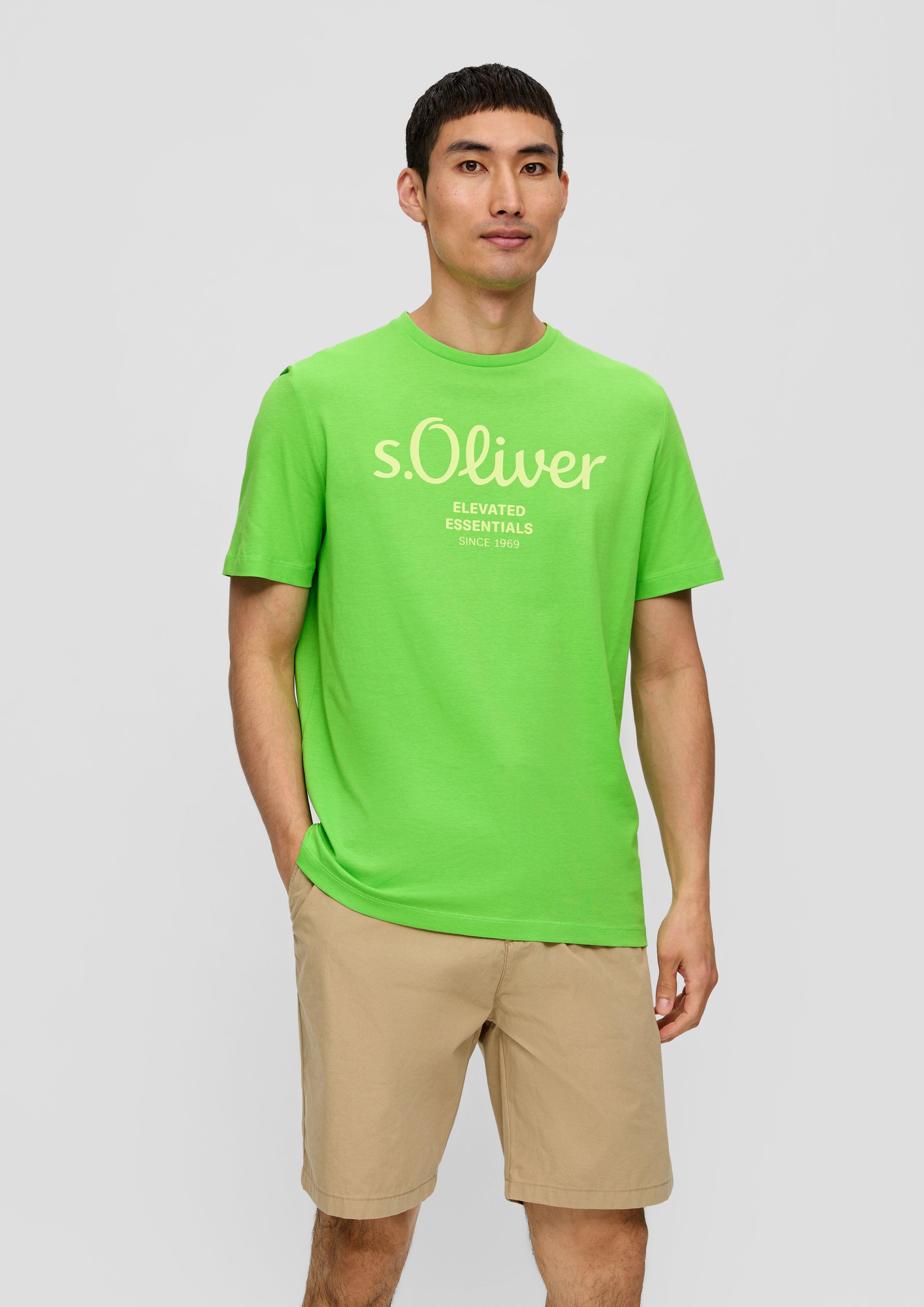 S.Oliver T-Shirt aus Baumwolle mit Label-Print