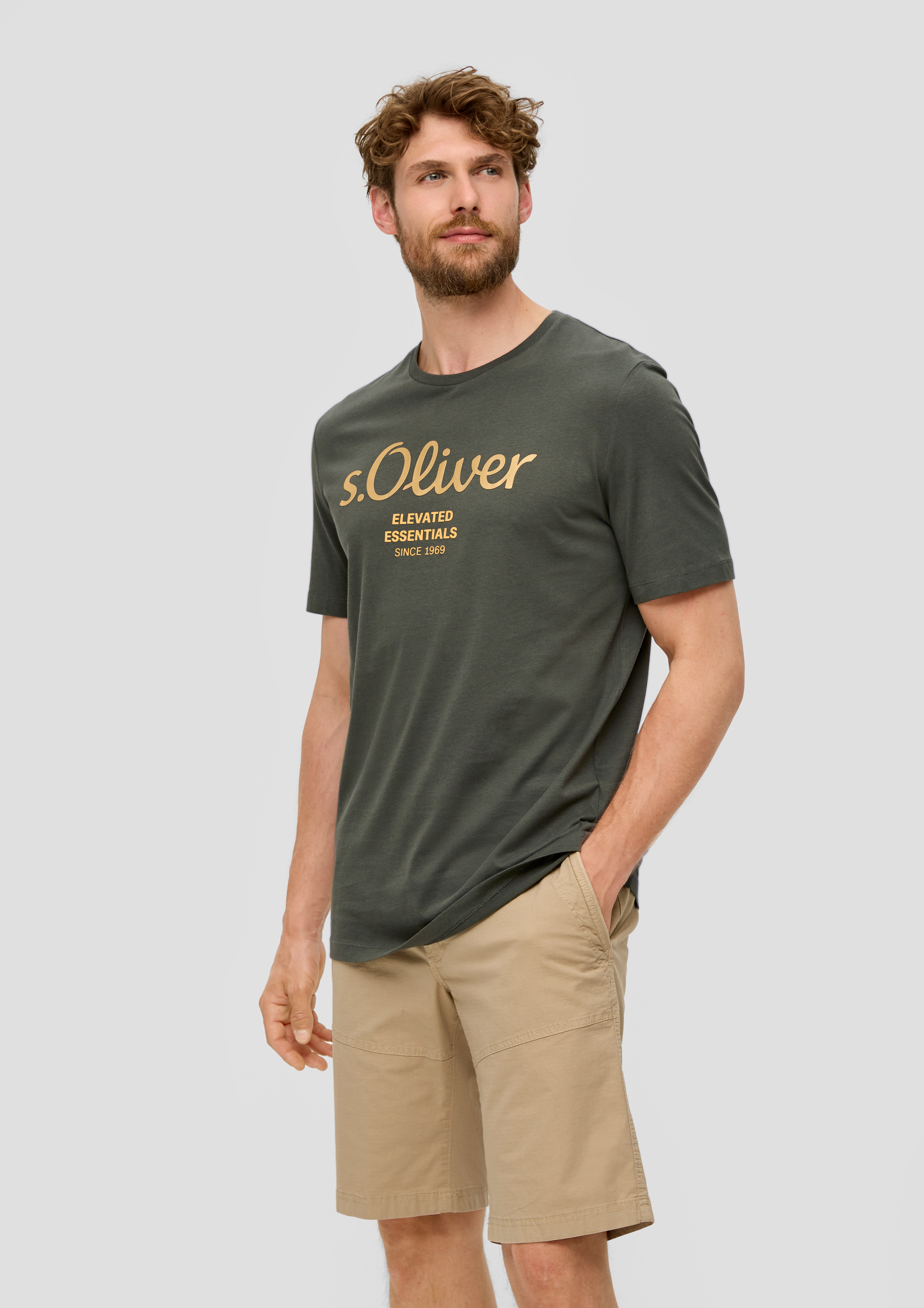 S.Oliver T-Shirt aus Baumwolle mit Label-Print