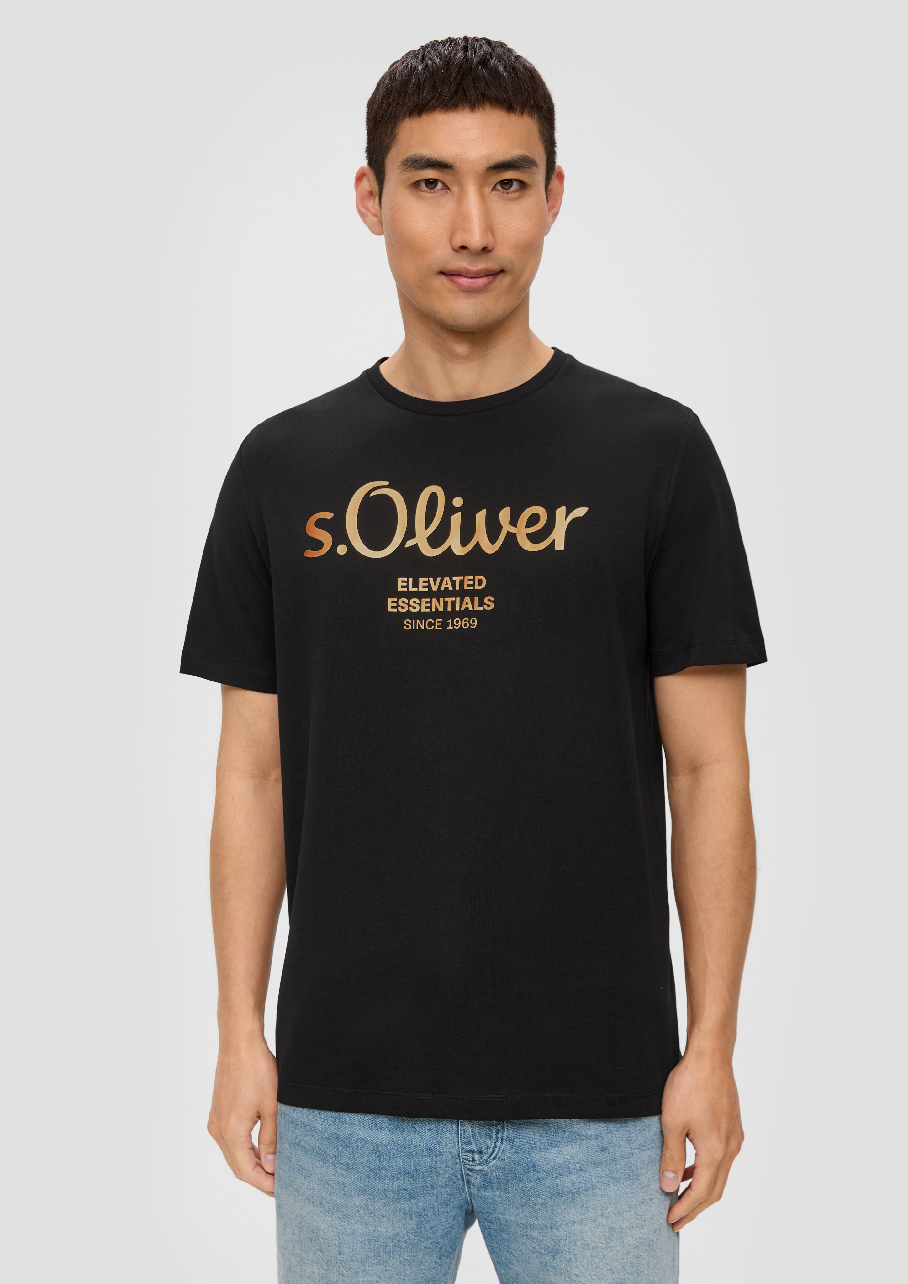 S.Oliver T-Shirt aus Baumwolle mit Label-Print