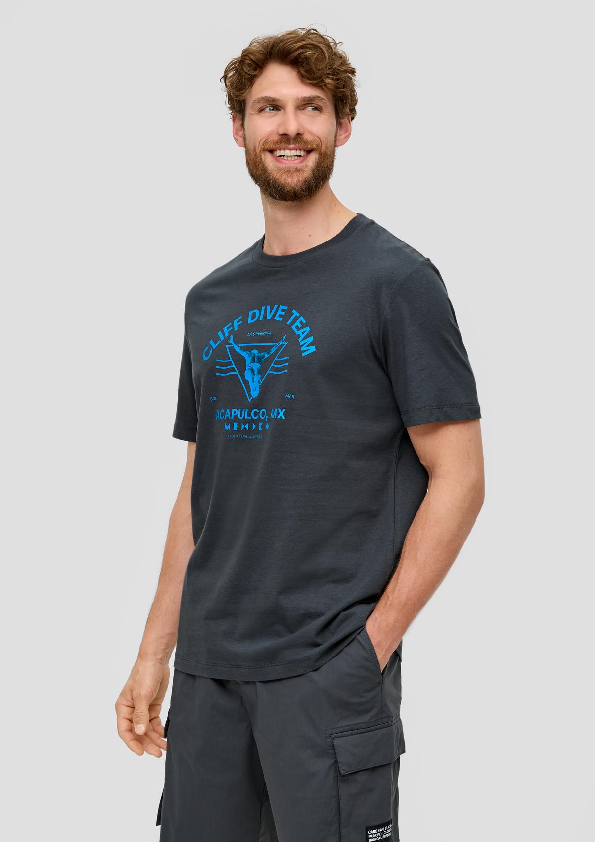 Baumwoll-T-Shirt mit frontseitigem Artwork-Print