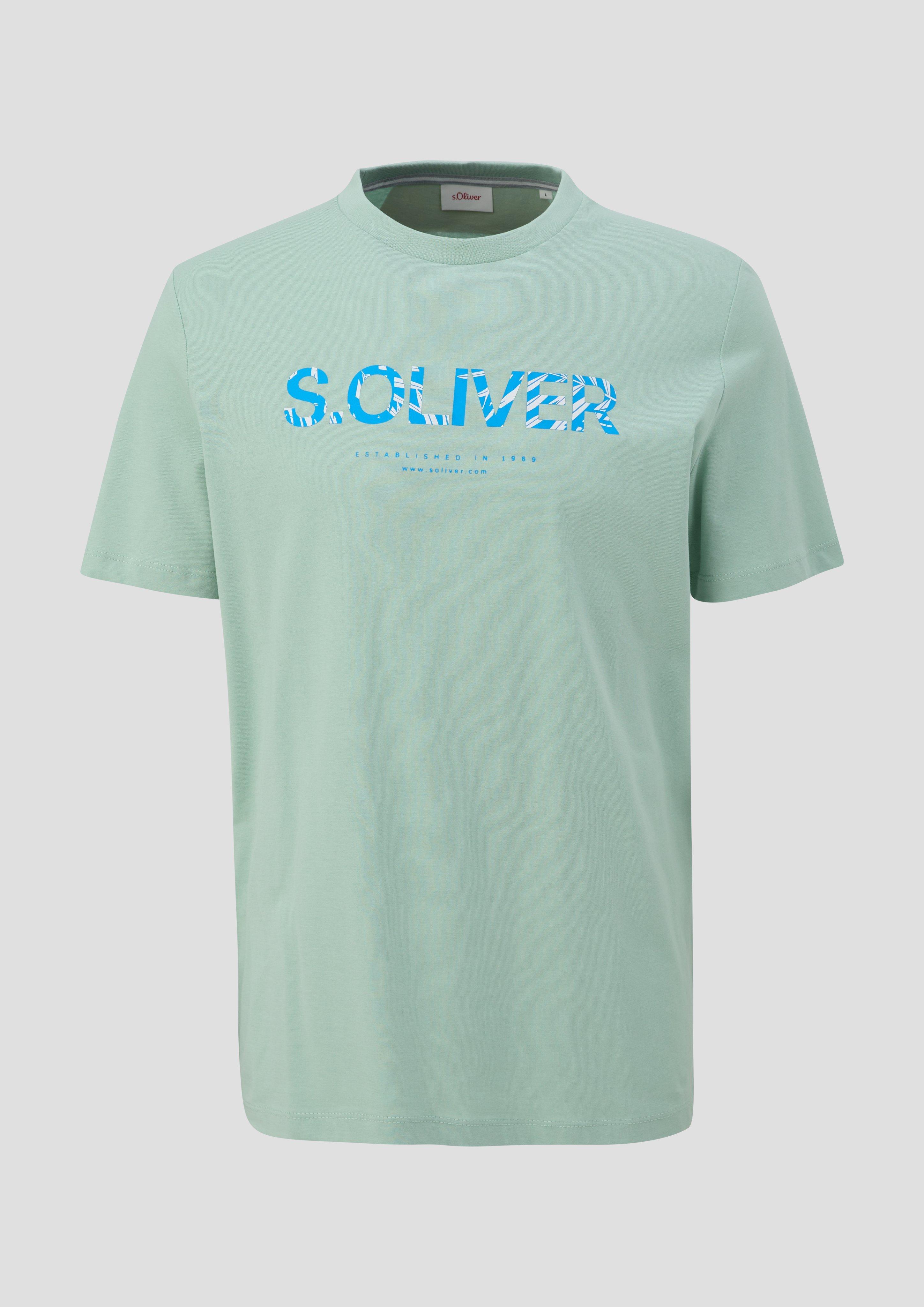 s.Oliver - T-Shirt mit Frontprint, Herren, grün