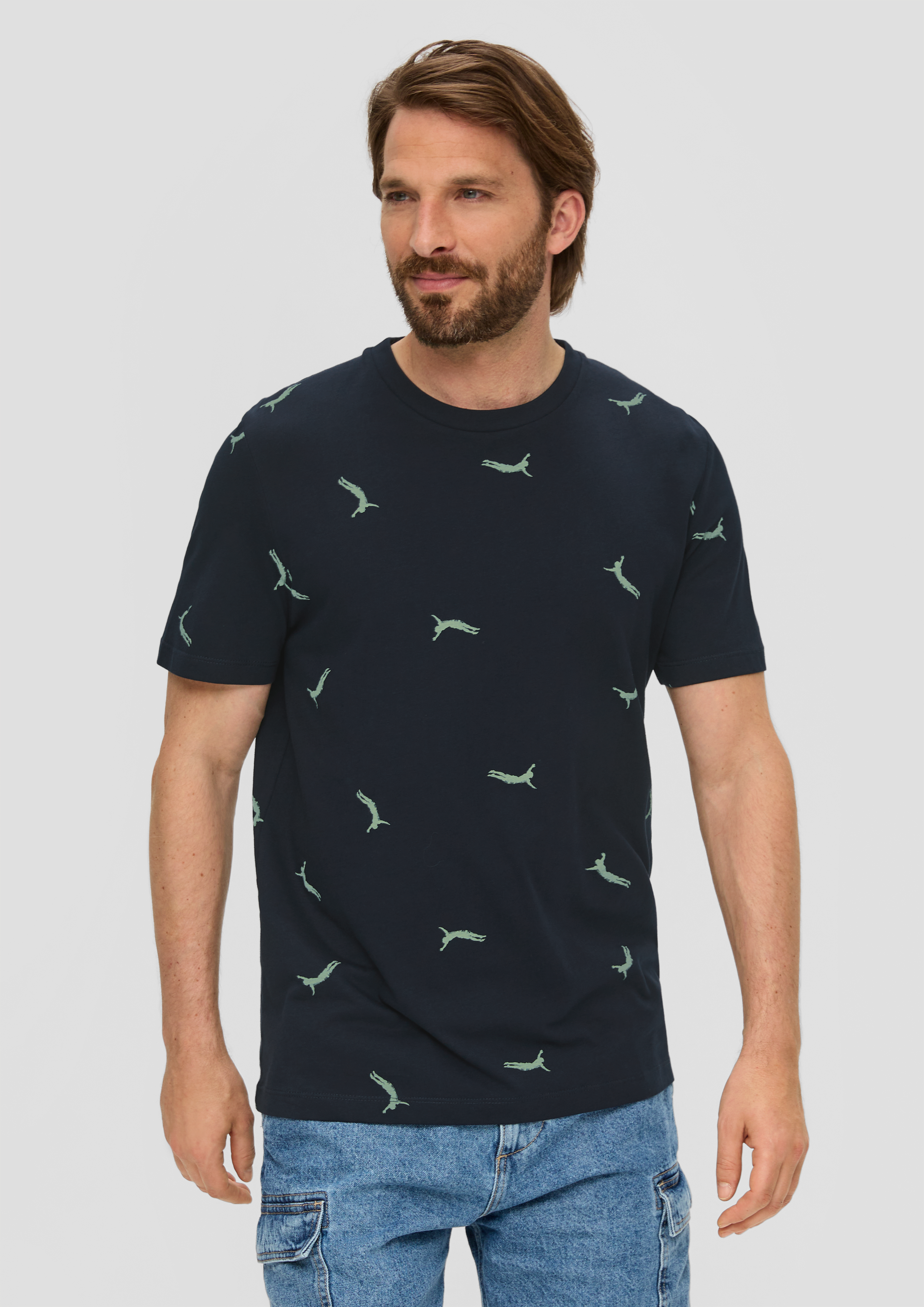 S.Oliver T-Shirt aus Baumwolle mit All-over-Print