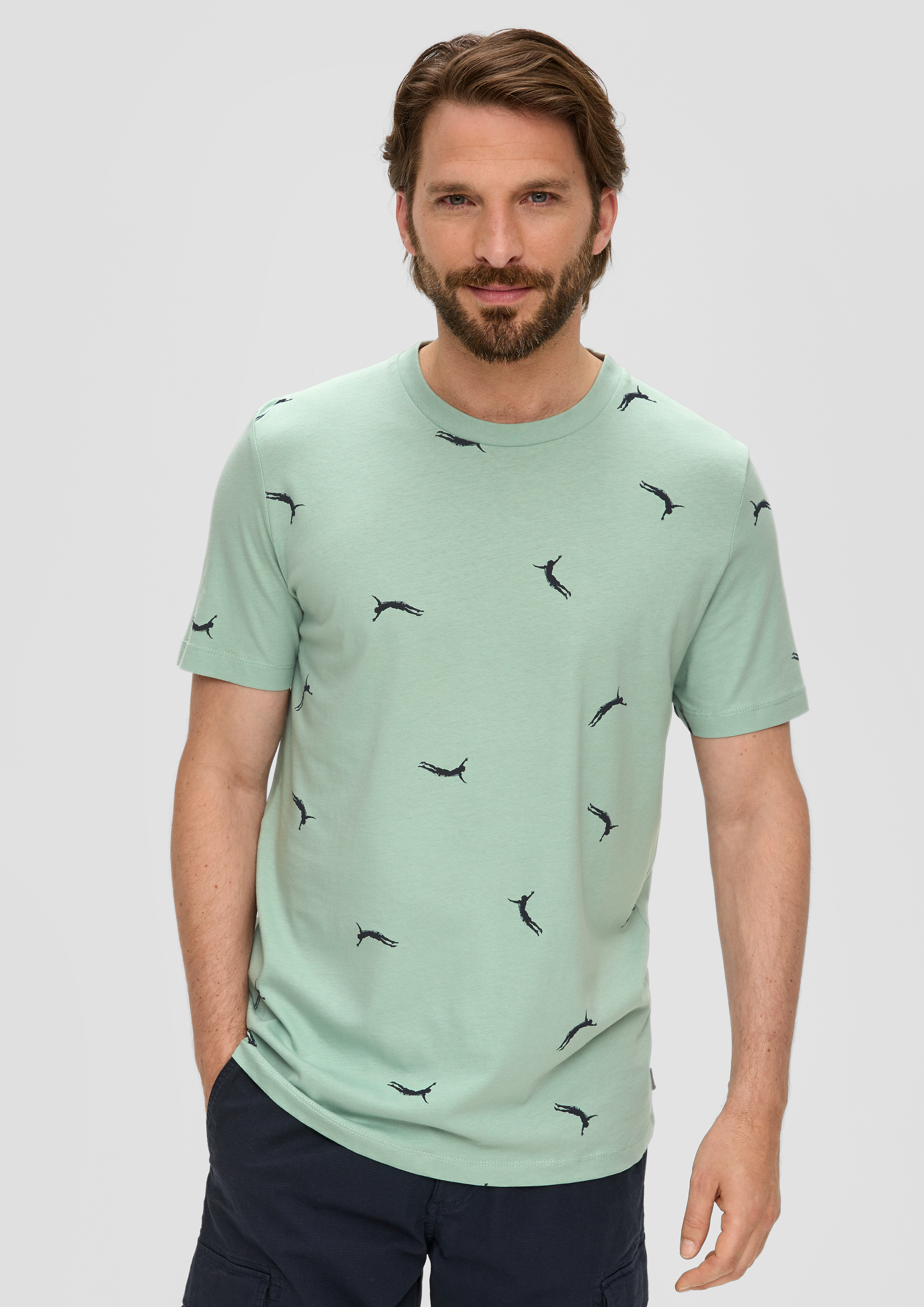 S.Oliver T-Shirt aus Baumwolle mit All-over-Print