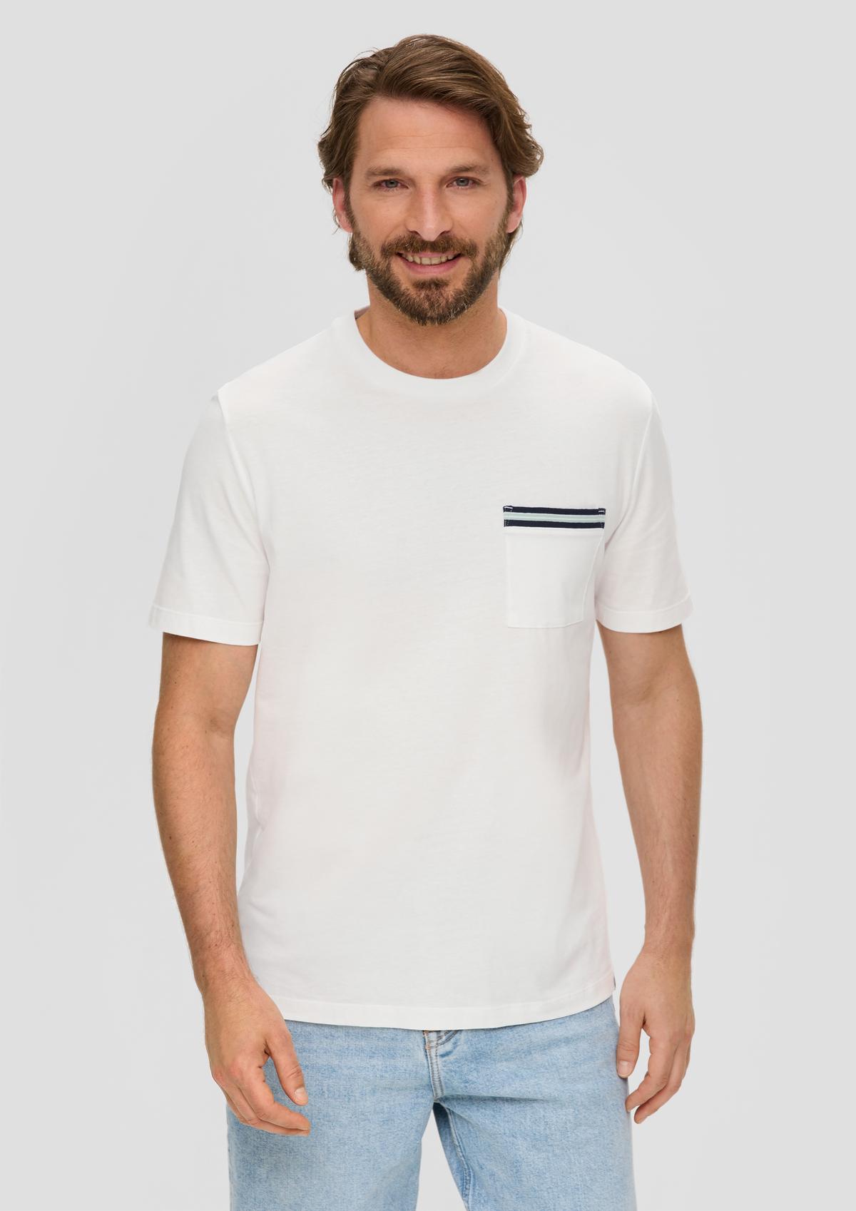 s.Oliver T-Shirt aus reiner Baumwolle mit Rippblende