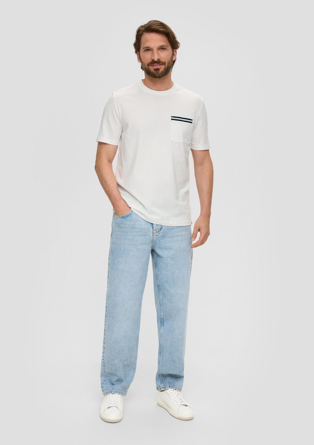 s.Oliver T-Shirt aus reiner Baumwolle mit Rippblende