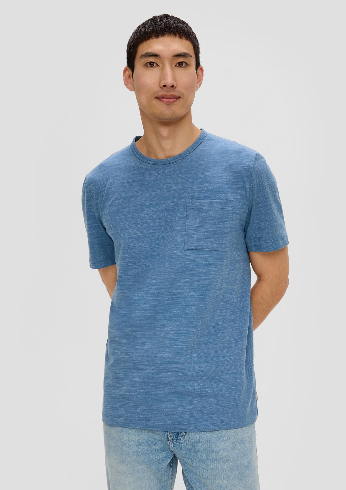 s.Oliver Meliertes Baumwoll-T-Shirt mit Brustttasche