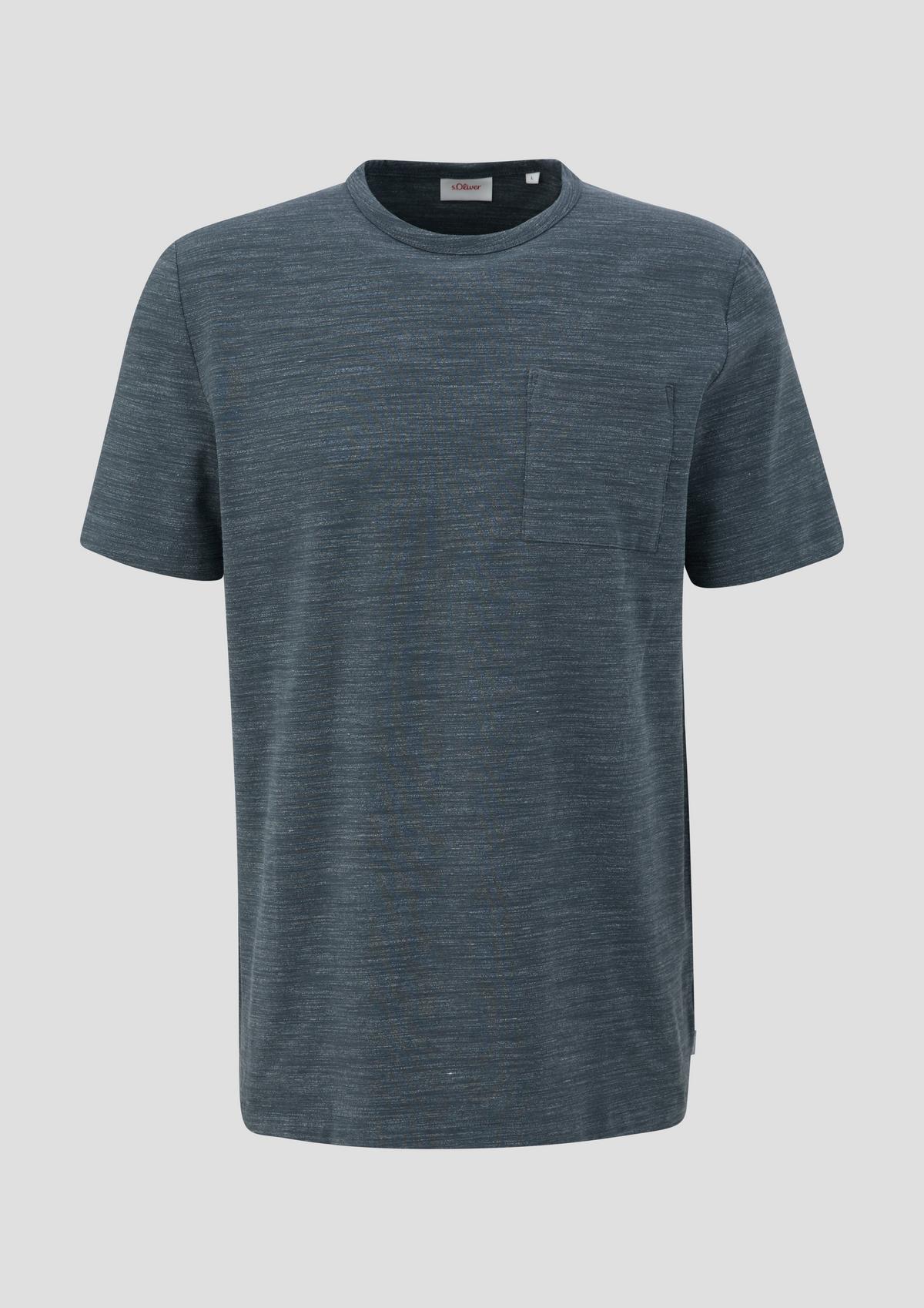 s.Oliver T-shirt en coton chiné à poche-poitrine
