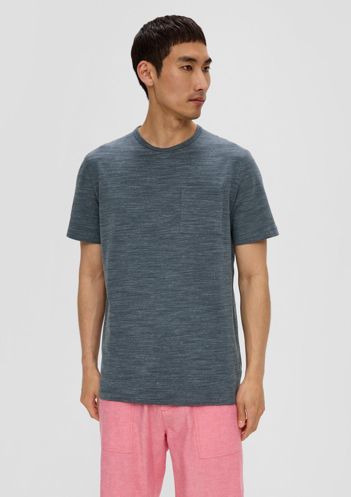 s.Oliver T-shirt en coton chiné à poche-poitrine