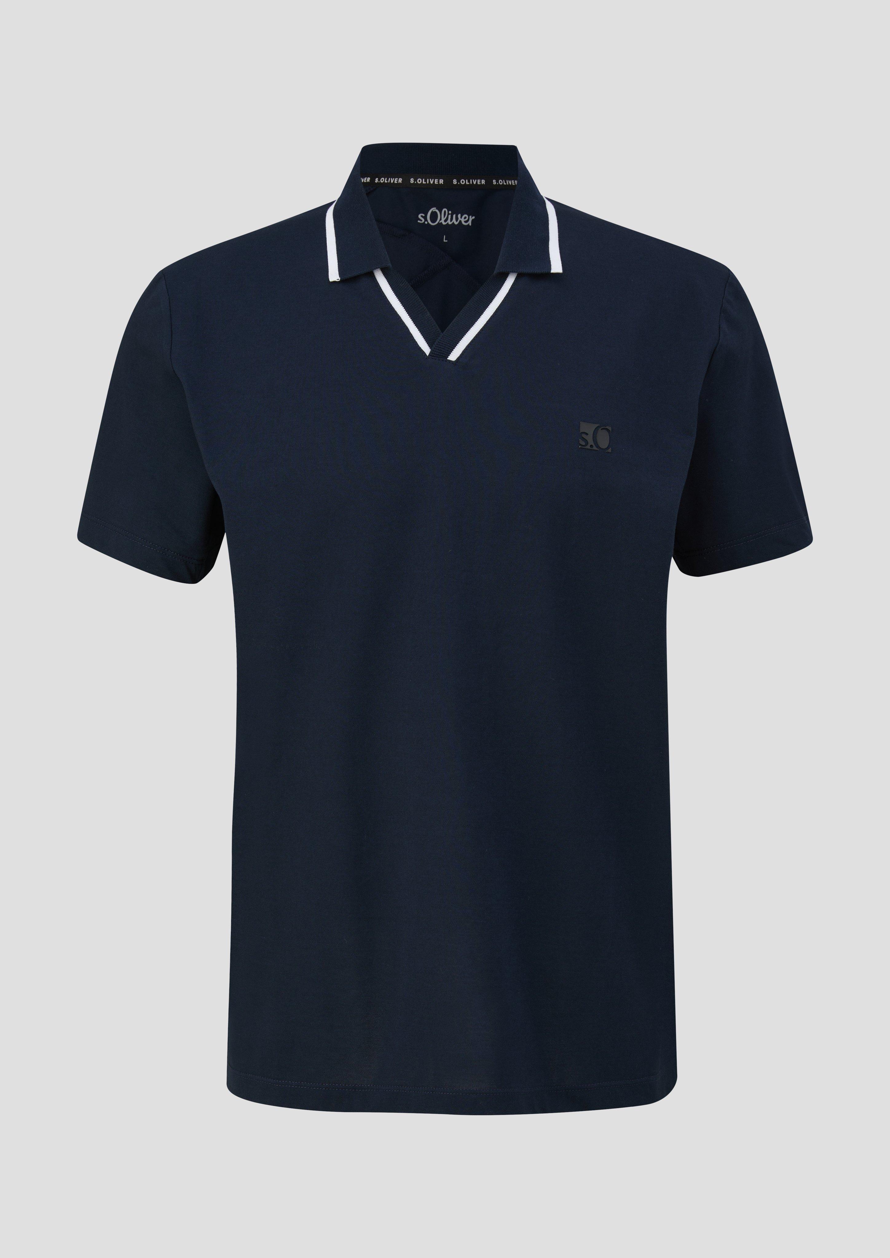 s.Oliver Poloshirt aus Baumwollmix mit Logo-Detail