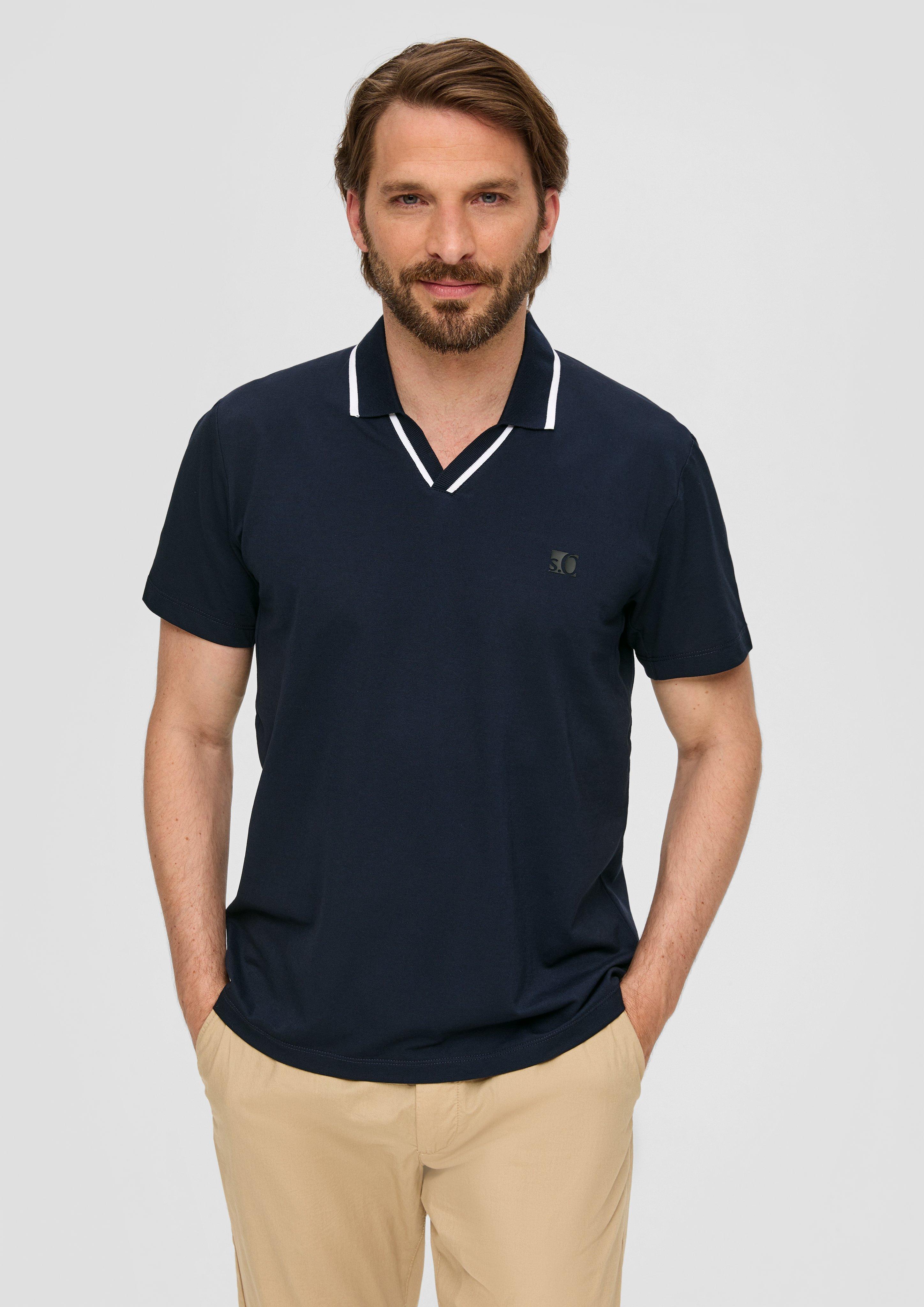 S.Oliver Poloshirt aus Baumwollmix mit Logo-Detail