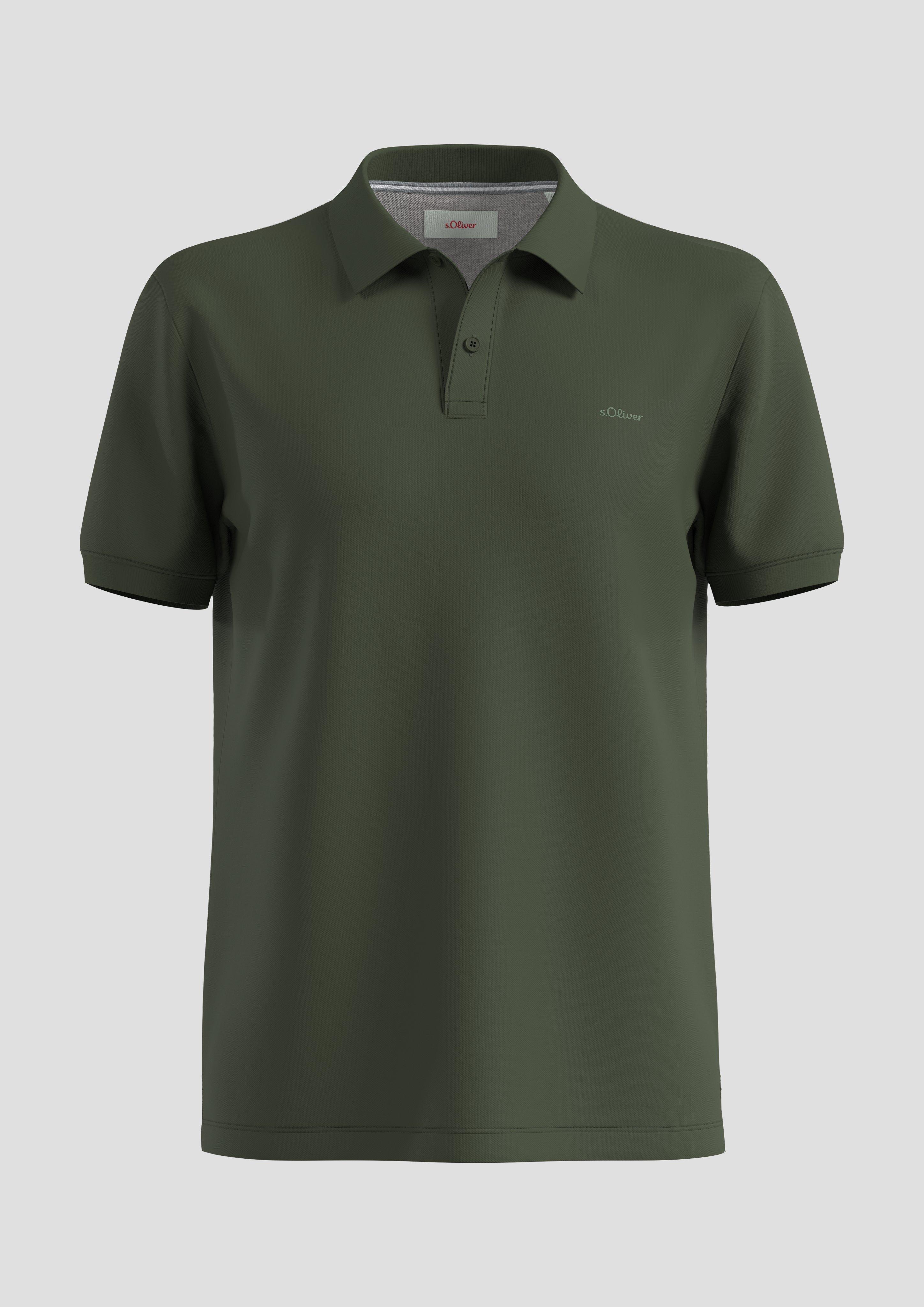 s.Oliver - Poloshirt mit Logo-Stickerei und Knopfleiste, Herren, grün