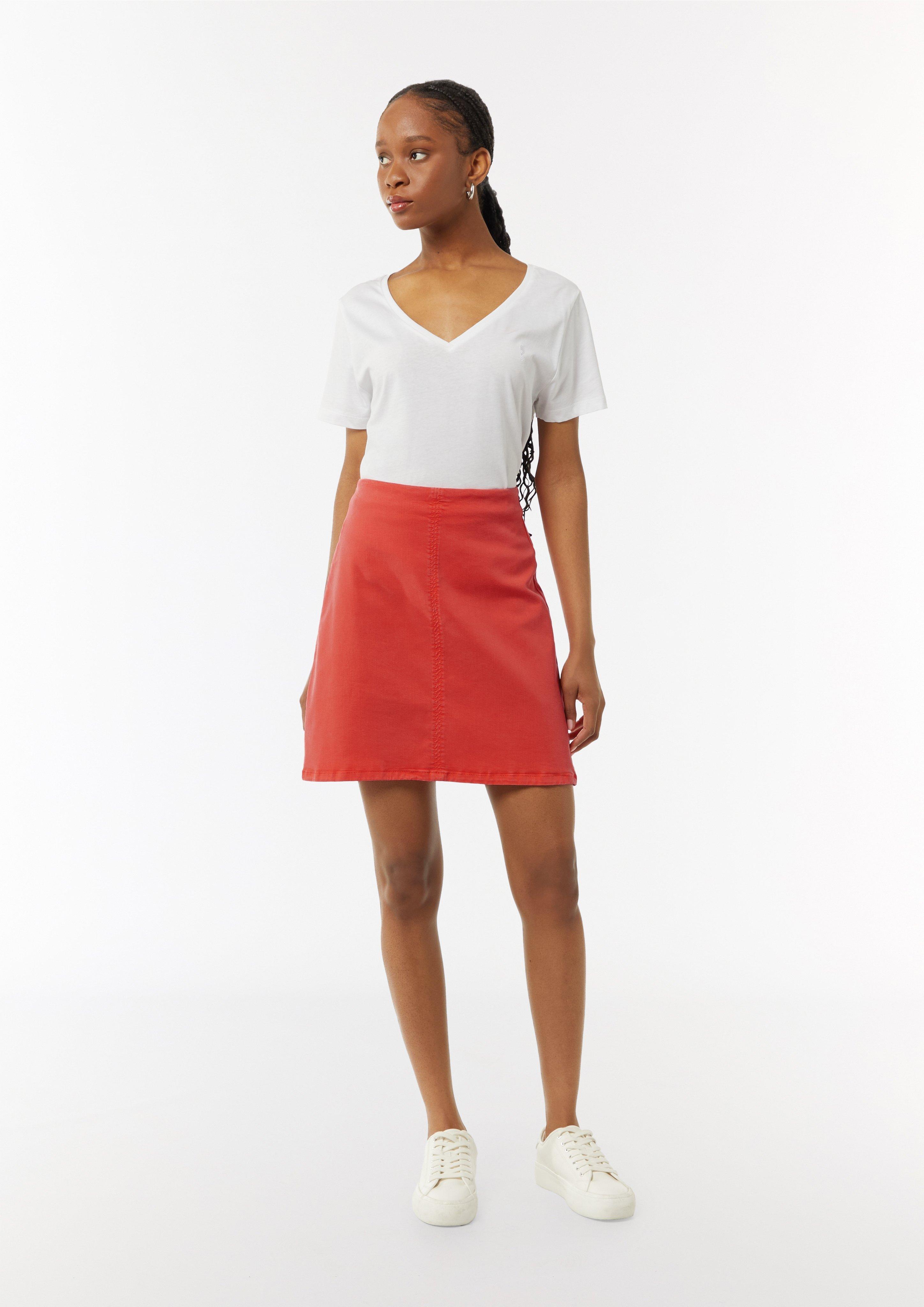 Short garment-dyed skirt - orange | Comma