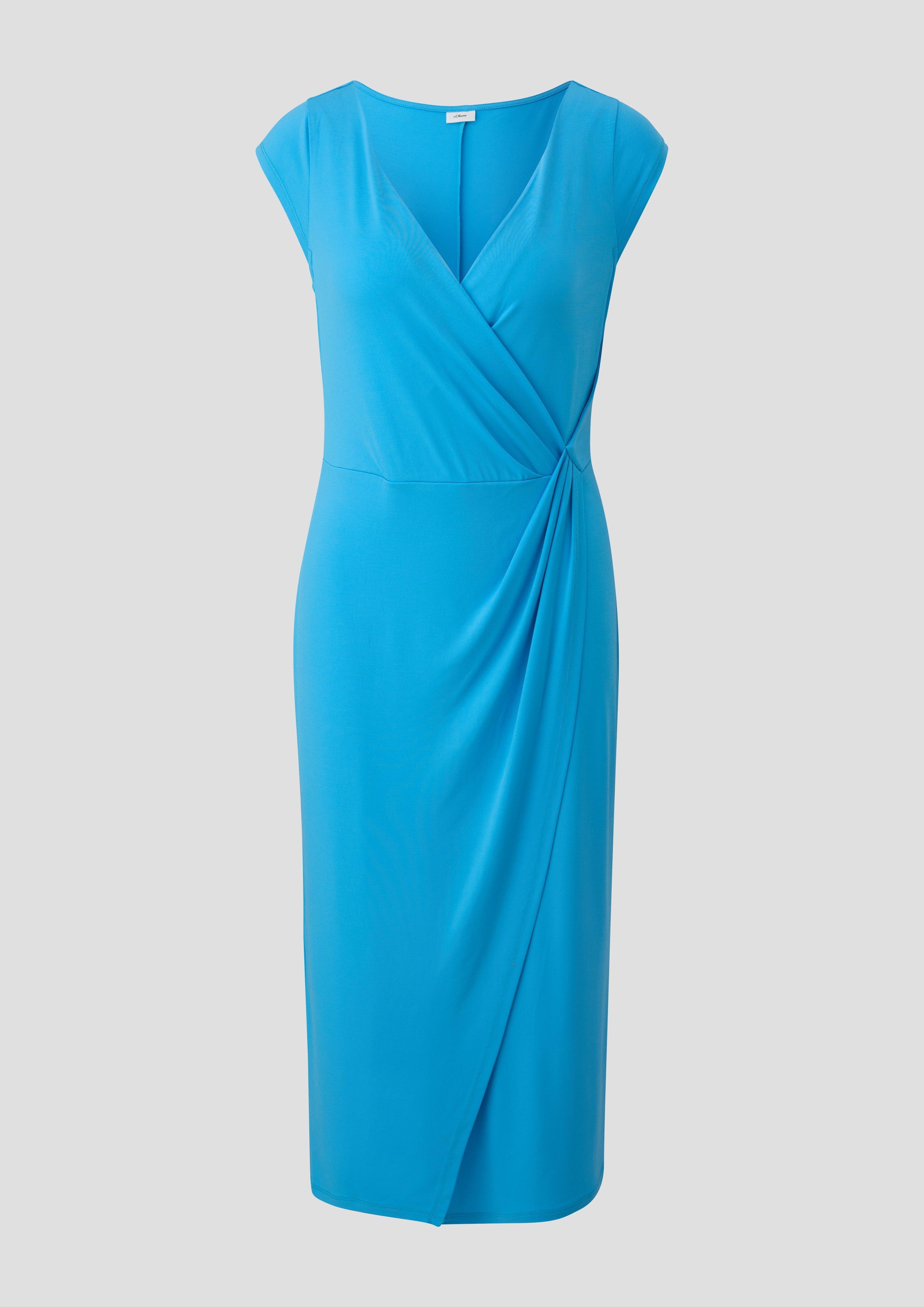 s.Oliver - Jersey-Kleid mit Knoten-Detail, Damen, blau