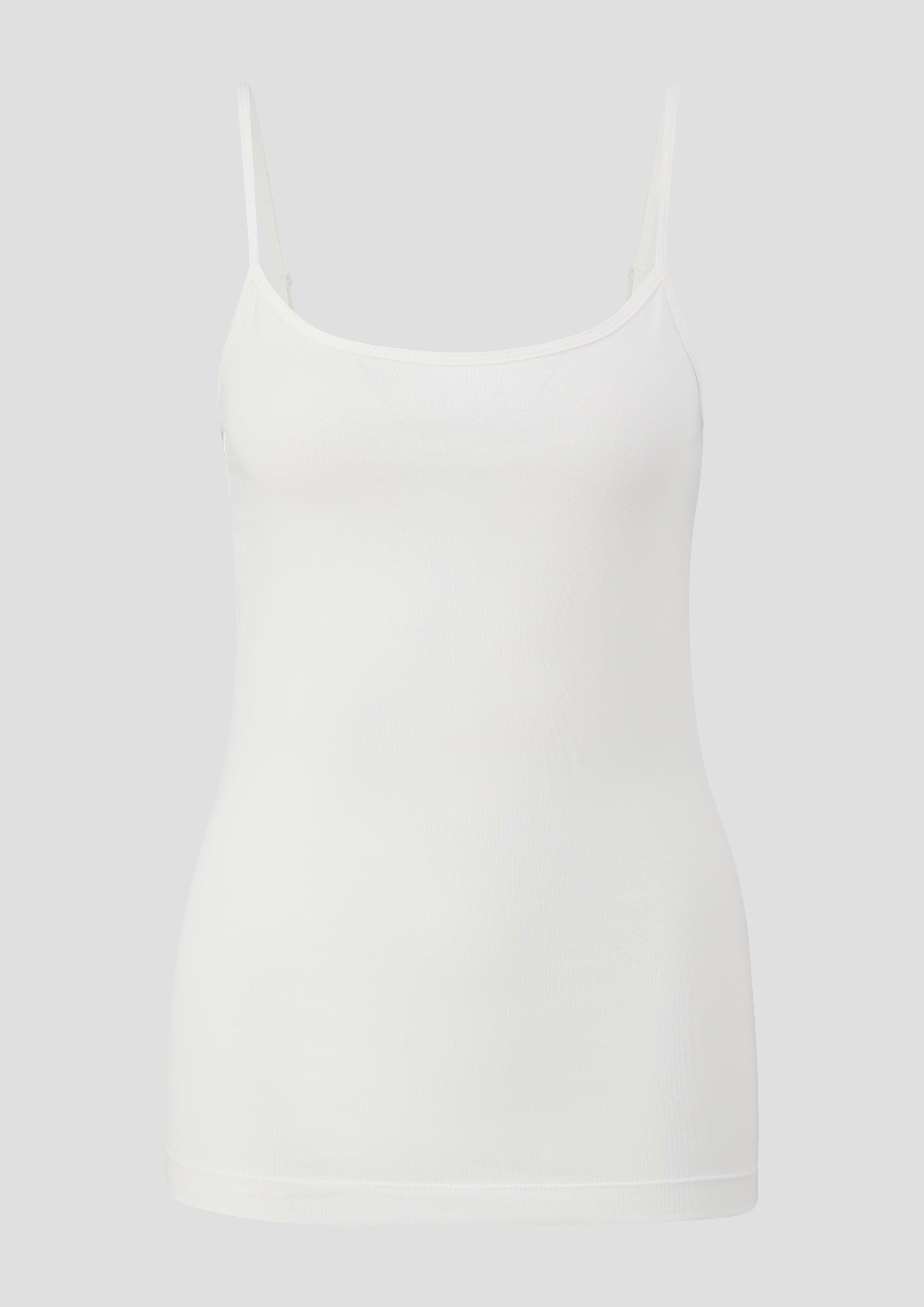 s.Oliver - Top aus Baumwollstretch, Damen, creme