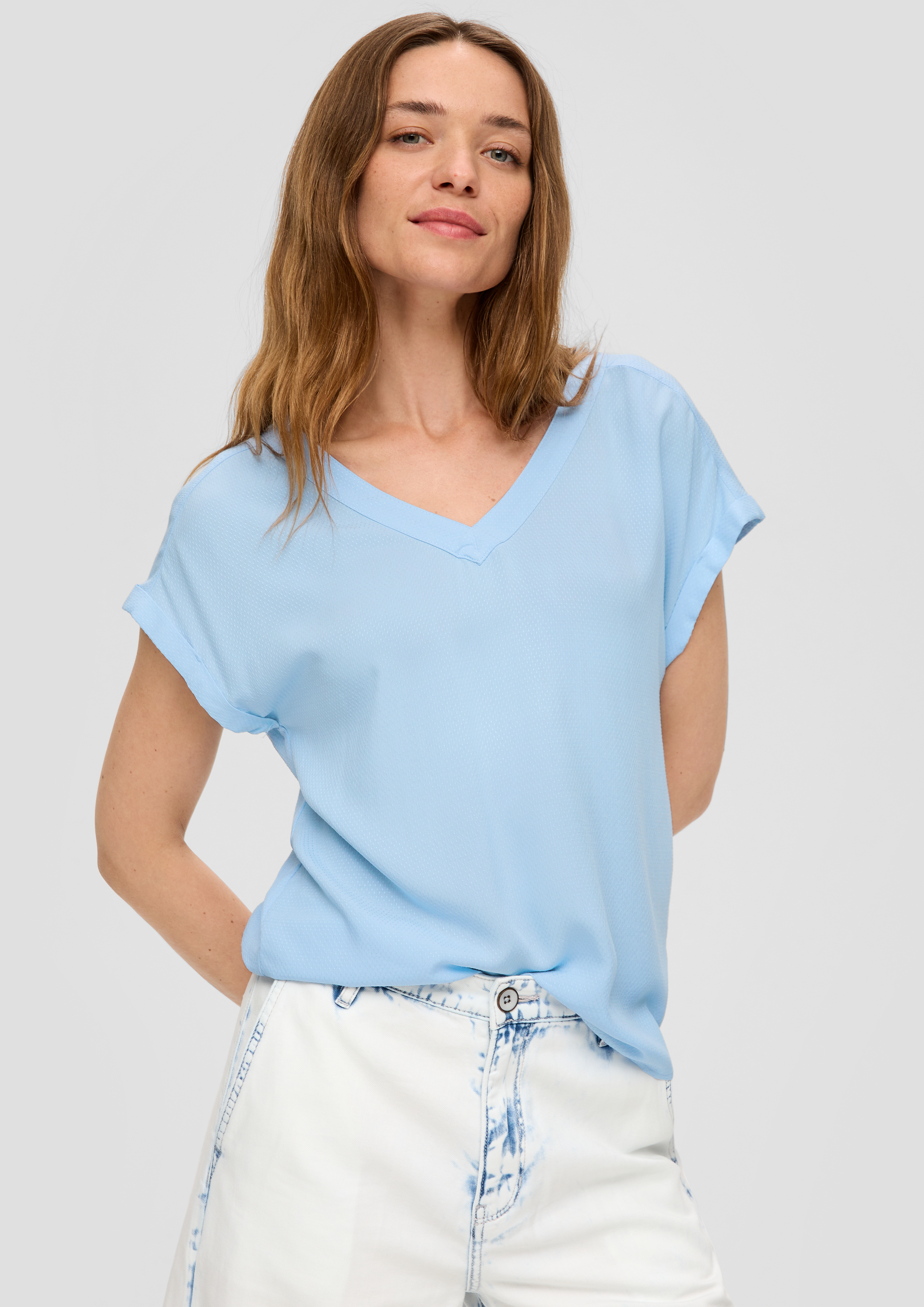 S.Oliver Viskosebluse im Relaxed Fit mit Cut-out-Detail