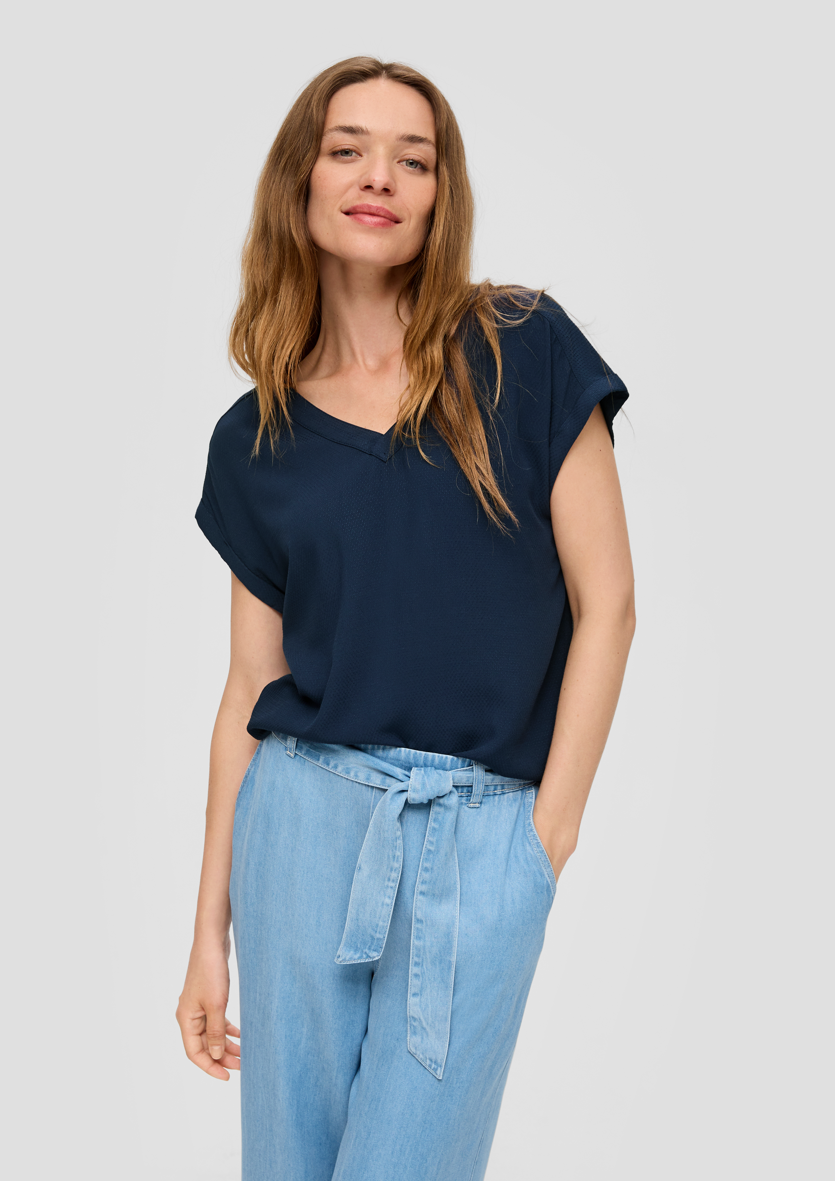 S.Oliver Viskosebluse im Relaxed Fit mit Cut-out-Detail