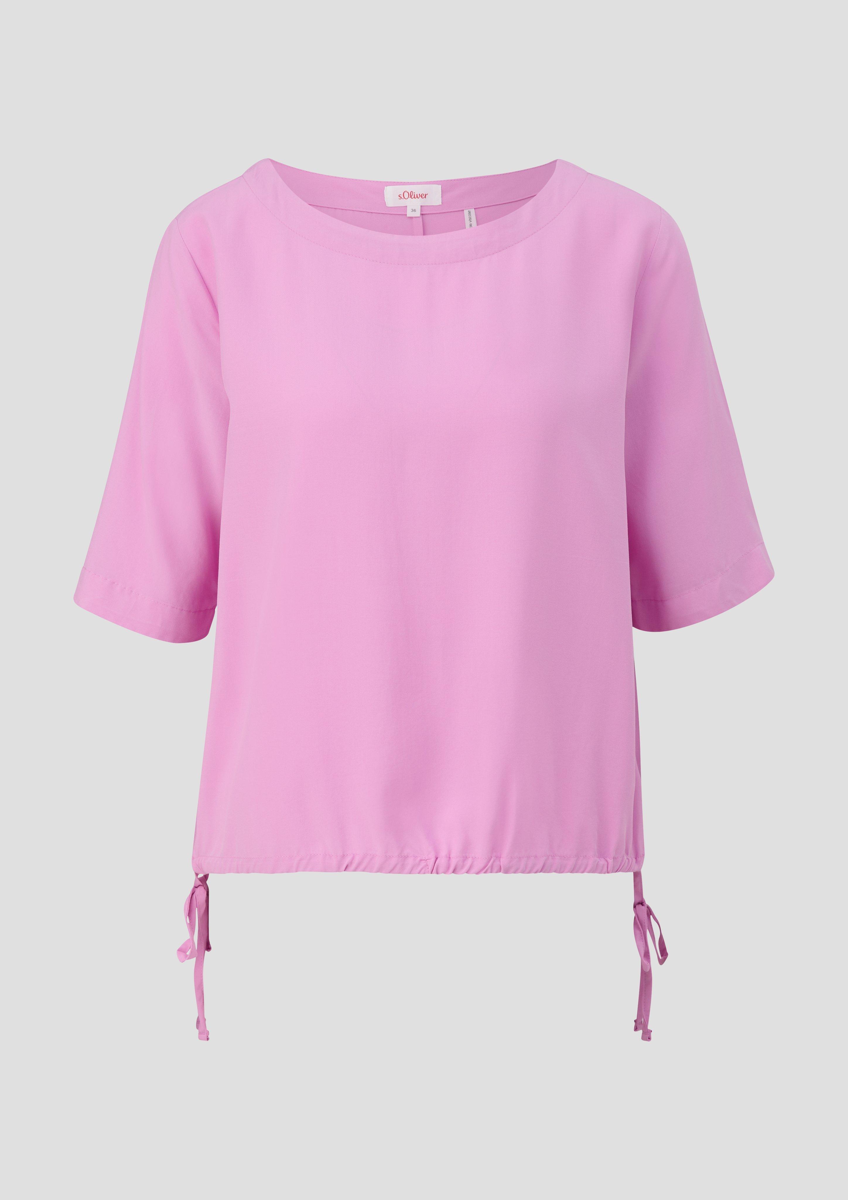 s.Oliver - Gemustertes Blusenshirt aus Viskose im Relaxed Fit, Damen, Rosa