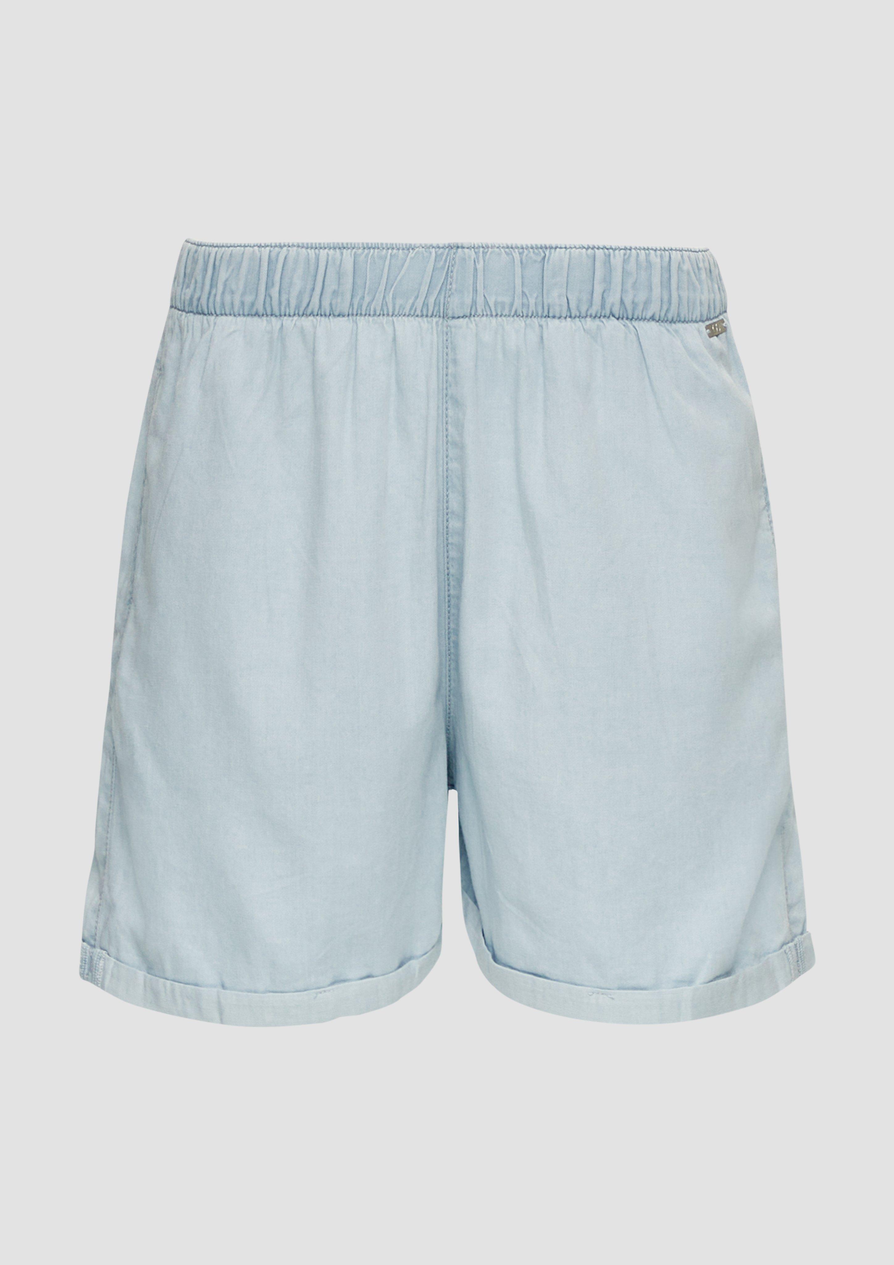 Thumbnail - QS - Jeans-Short Abby / Mid Rise / Semi Wide Leg / mit Elastikbund, Damen, blau