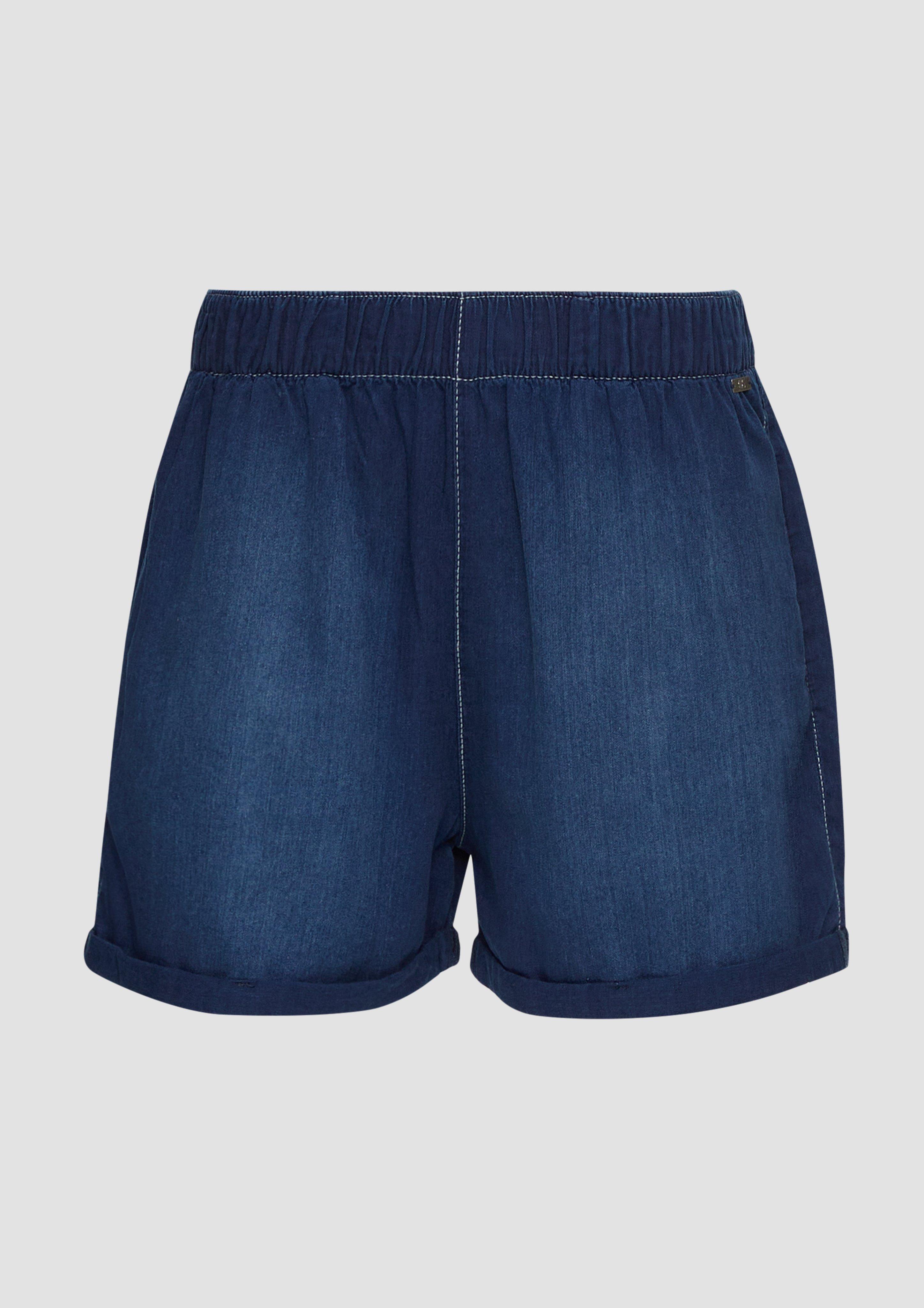 Thumbnail - QS - Jeans-Short Abby / Mid Rise / Semi Wide Leg / mit Elastikbund, Damen, blau