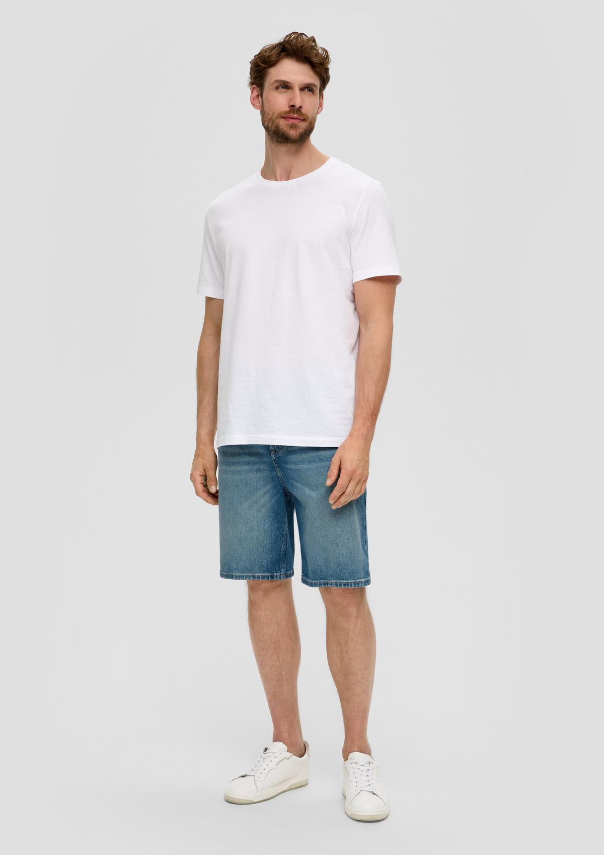 s.Oliver Bermuda en jean / Regular Fit / taille haute / Straight Leg
