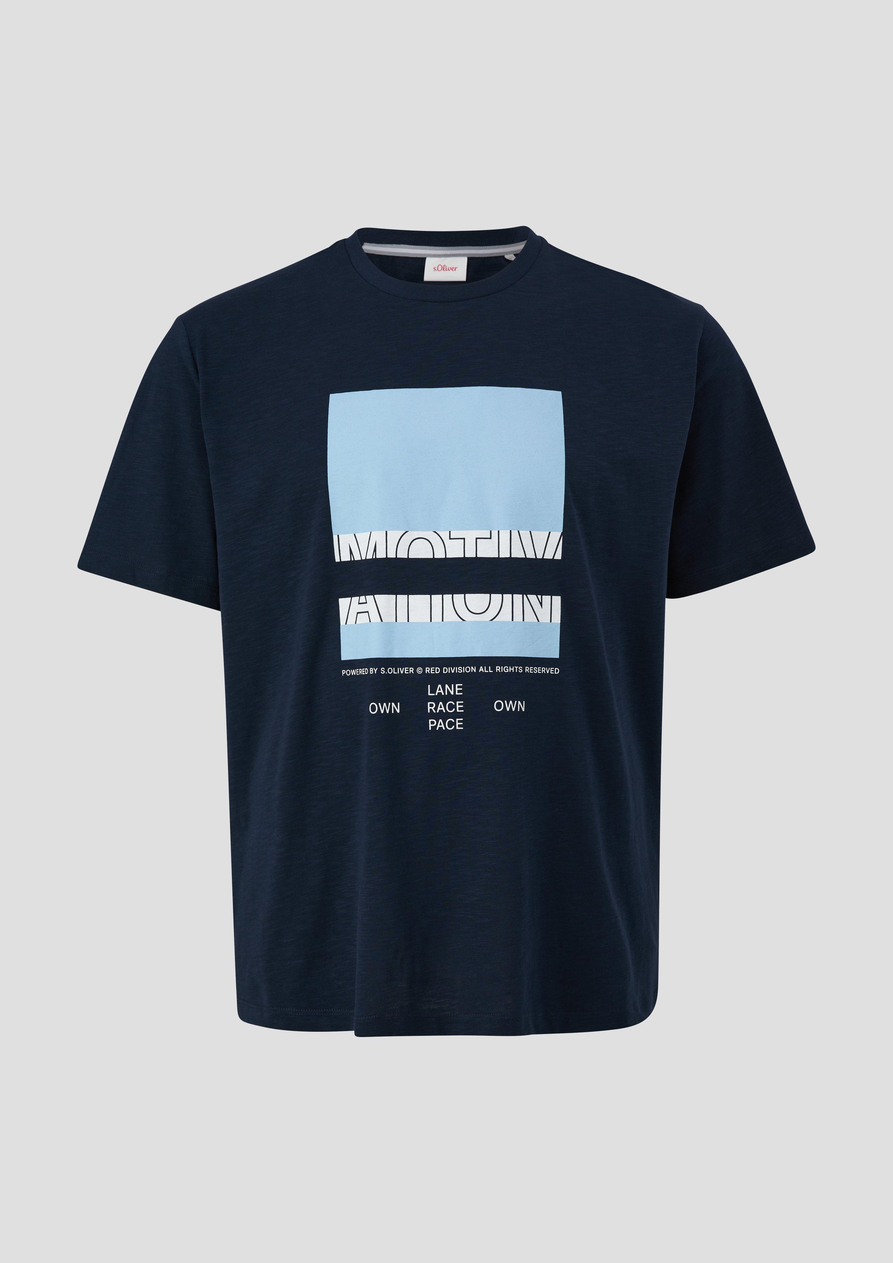 S.Oliver Herren T-Shirt Mit Frontprint – Regular Fit, Kurzarm, Aus Baumwolle