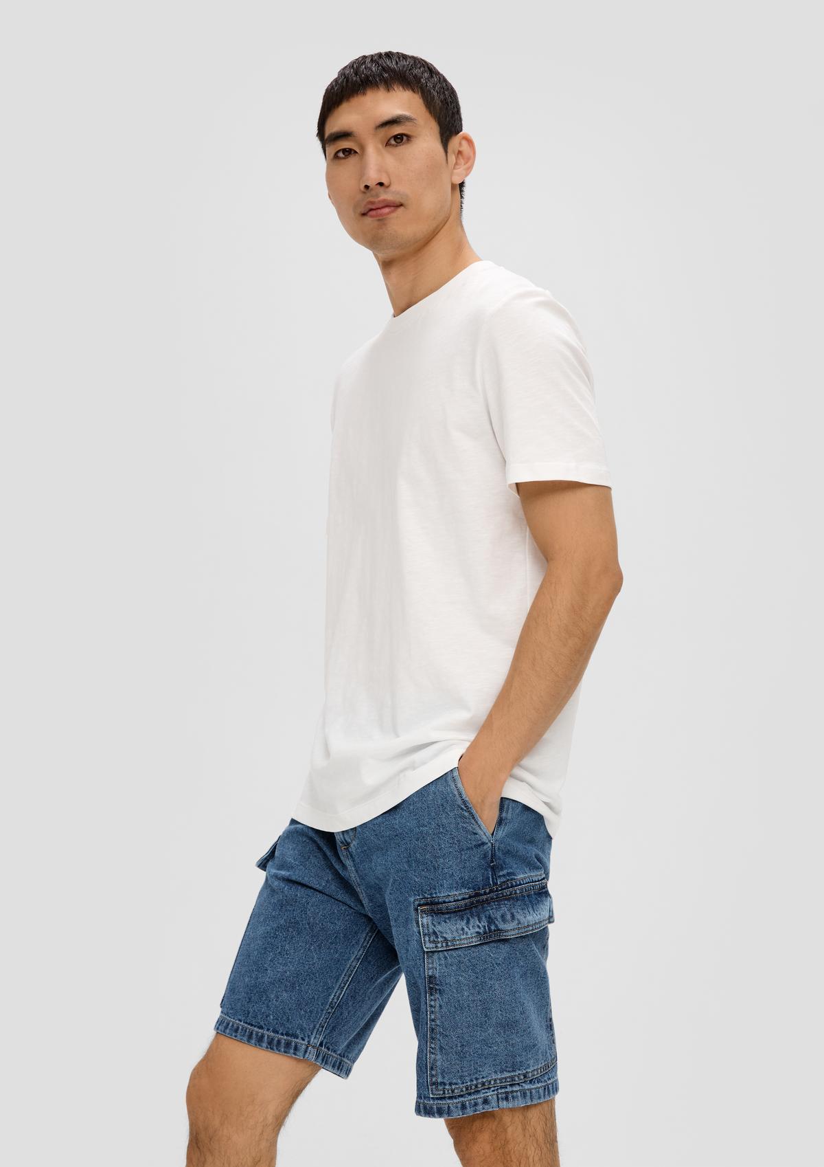 Short en jean / taille haute / poches cargo