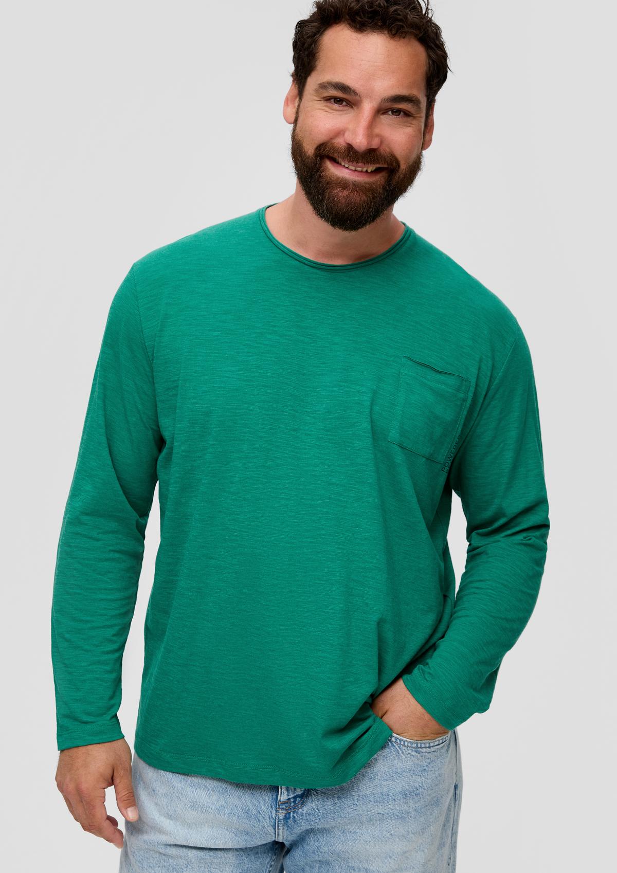 s.Oliver Long sleeve top with a patch breast pocket