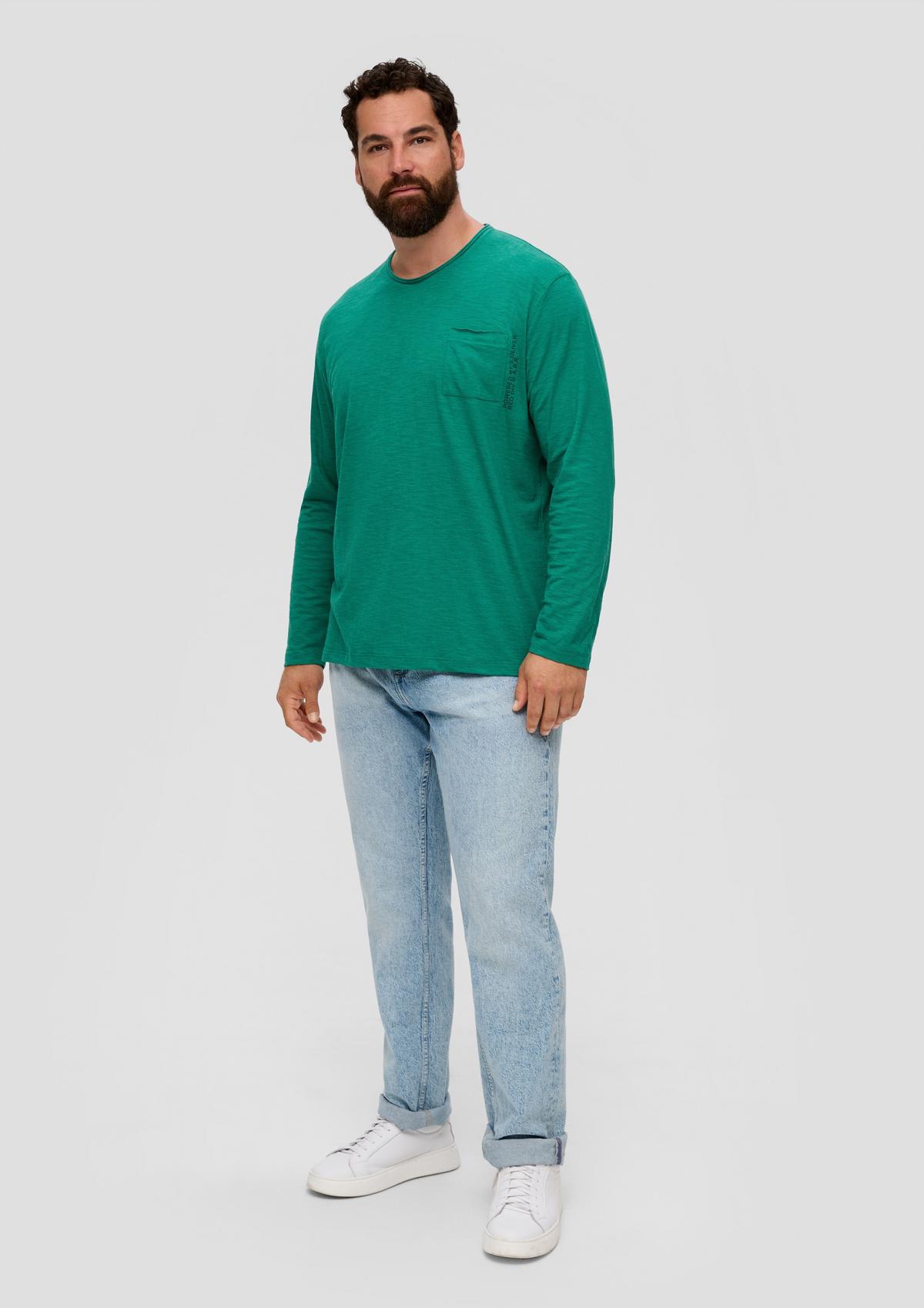 s.Oliver T-shirt à manches longues pourvu d’une poche-poitrine plaquée