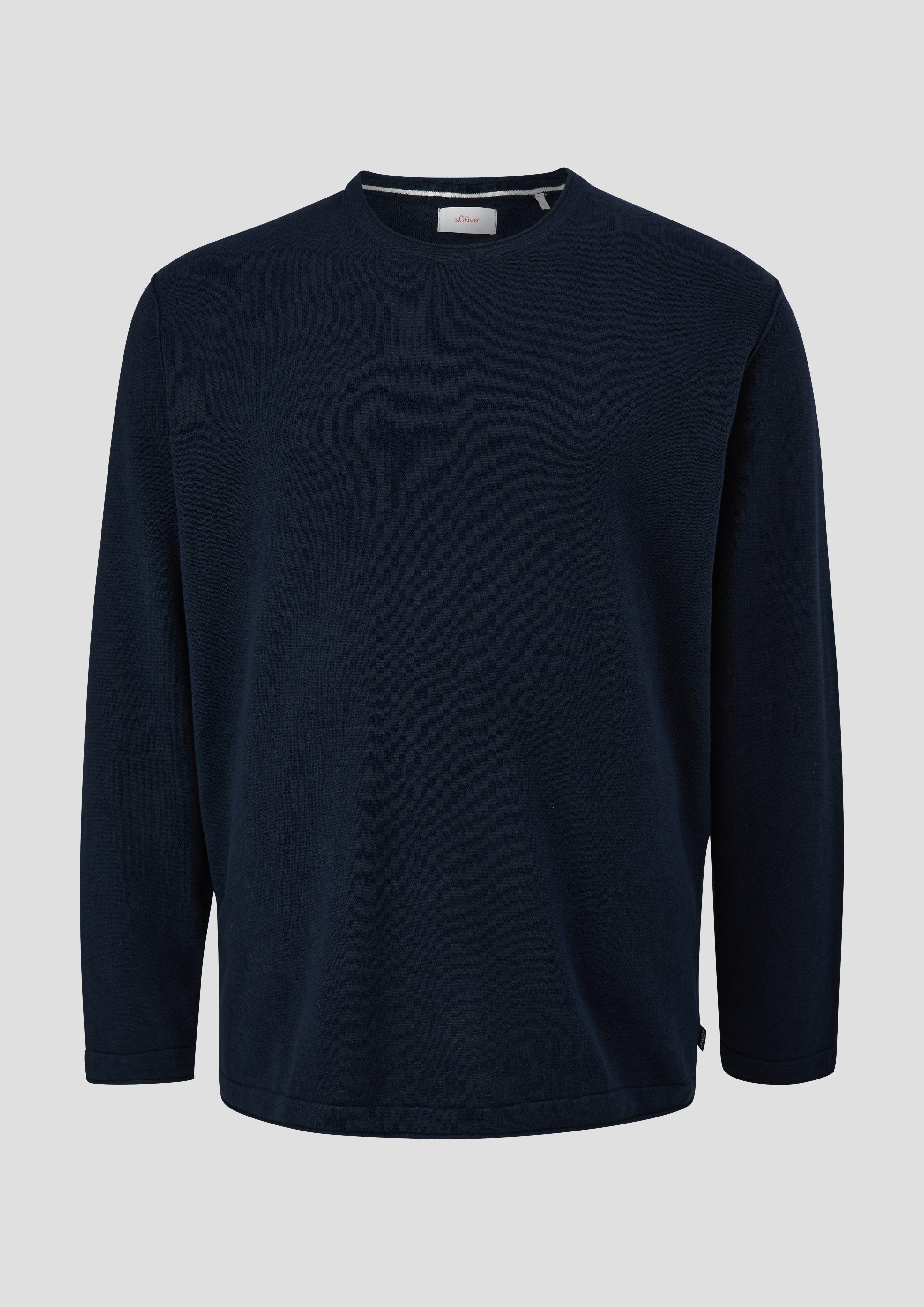 s.Oliver - Strickpullover mit Rundhalsausschnitt, Herren, blau