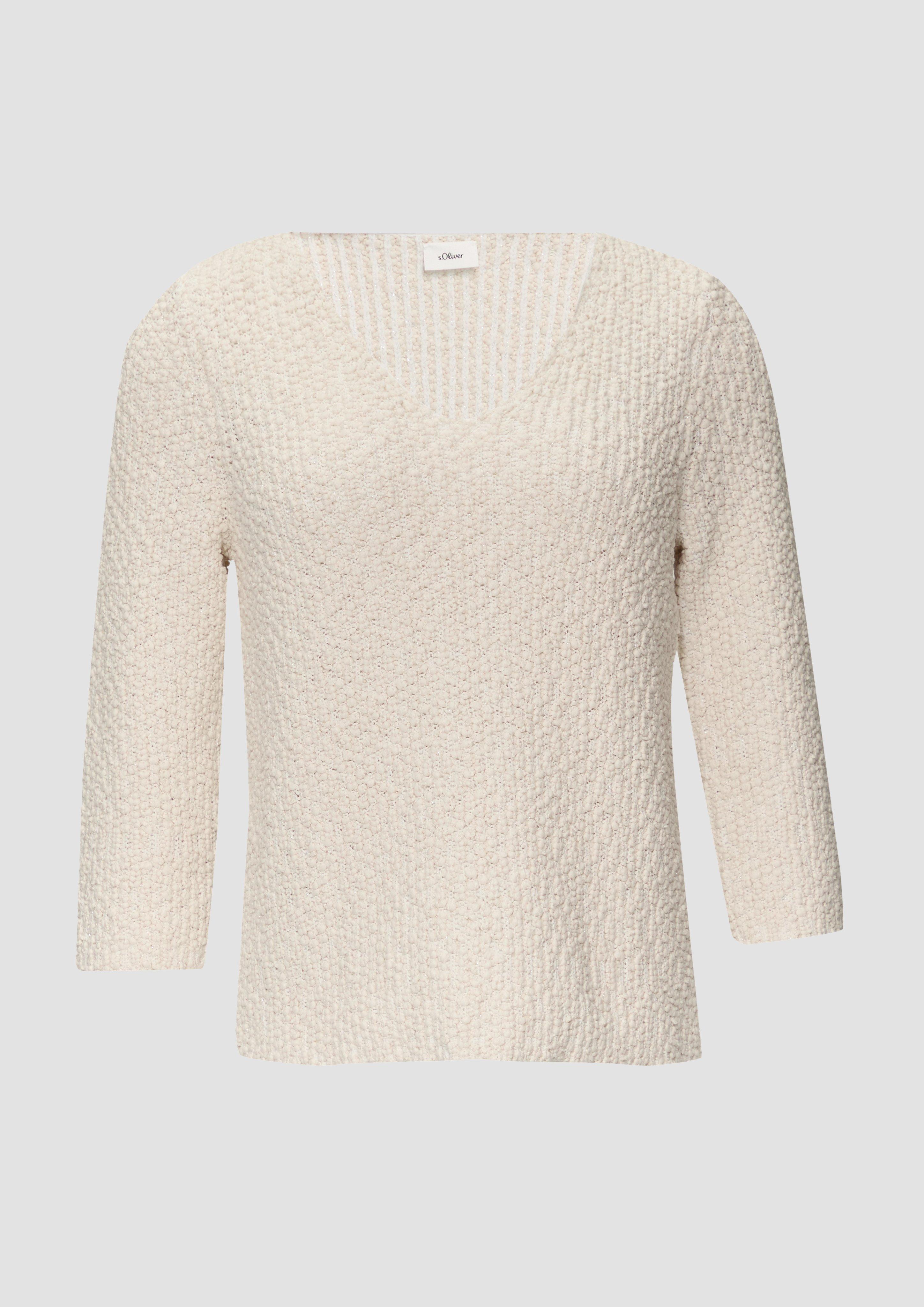 s.Oliver - Pullover mit Glitzergarn und 3/4-Ärmeln, Damen, creme