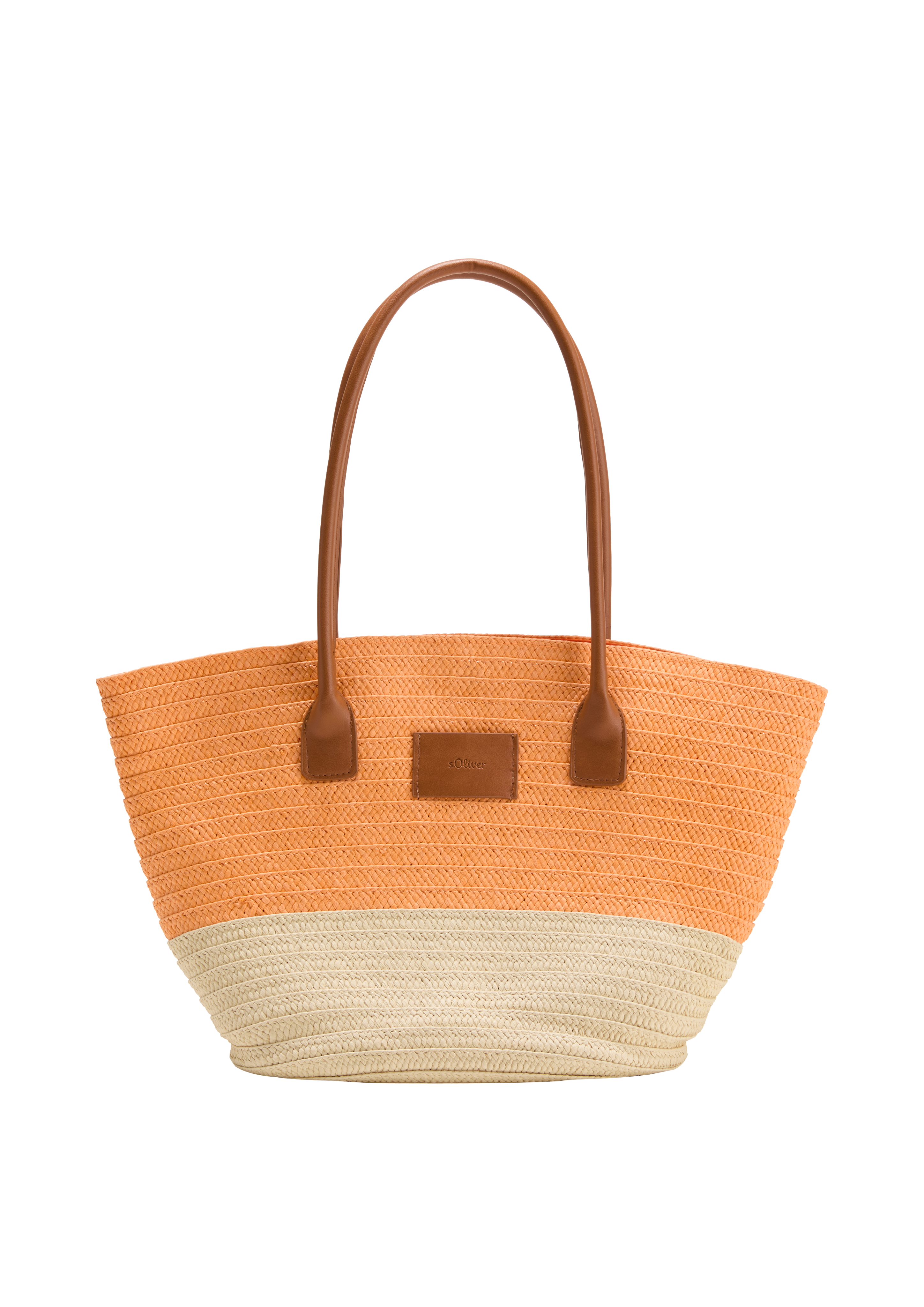 s.Oliver - Shopper in Bast-Optik mit Magnet-Verschluss, Damen, Orange