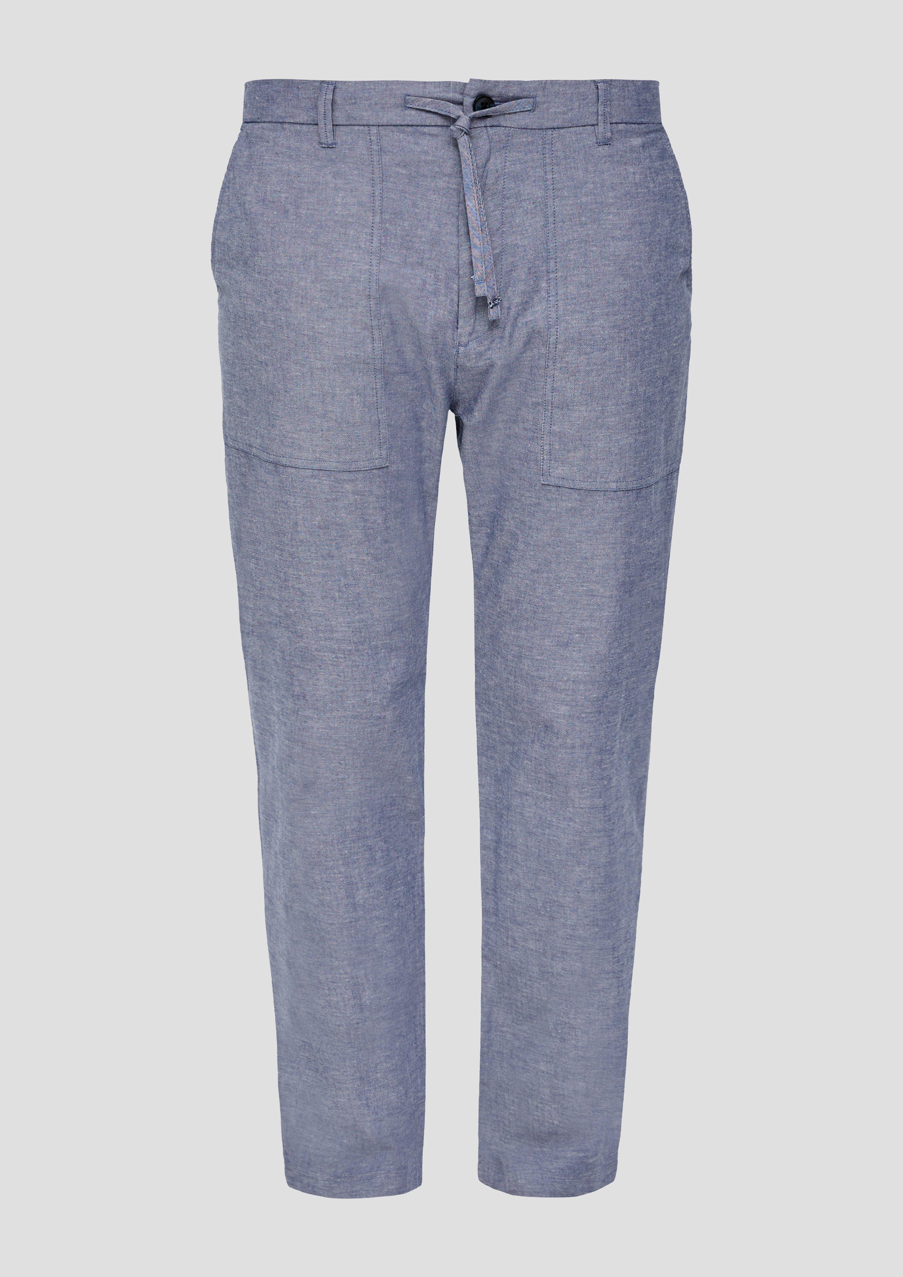 s.Oliver - Leinenmix-Chino im Relaxed Fit mit Tapered Leg, Herren, blau