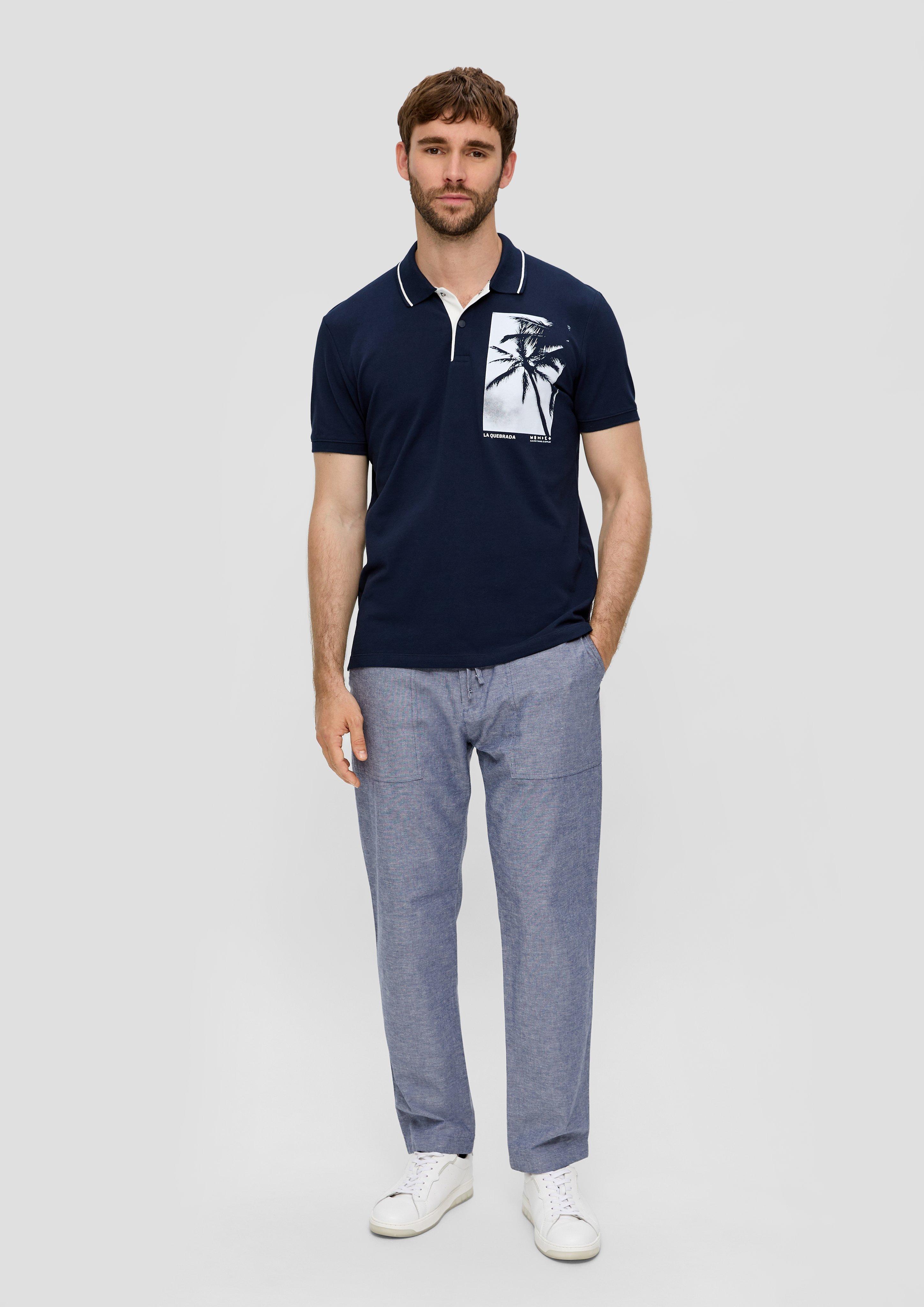 s.Oliver REGULAR MIT DOBBYSTRUKTUR - Chino - schwarz