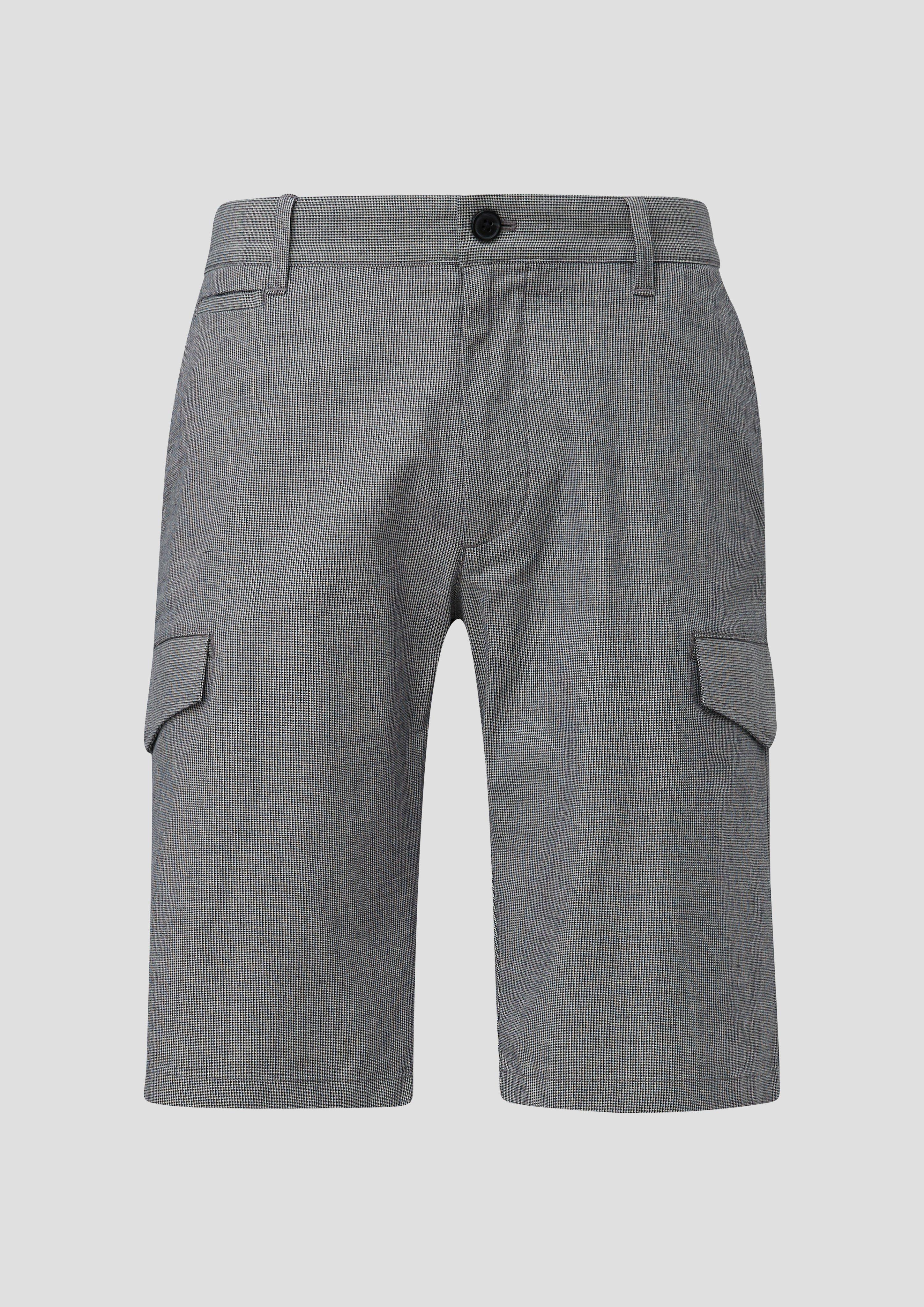 s.Oliver - Regular: Cargoshorts mit feinem Karomuster, Herren, grau