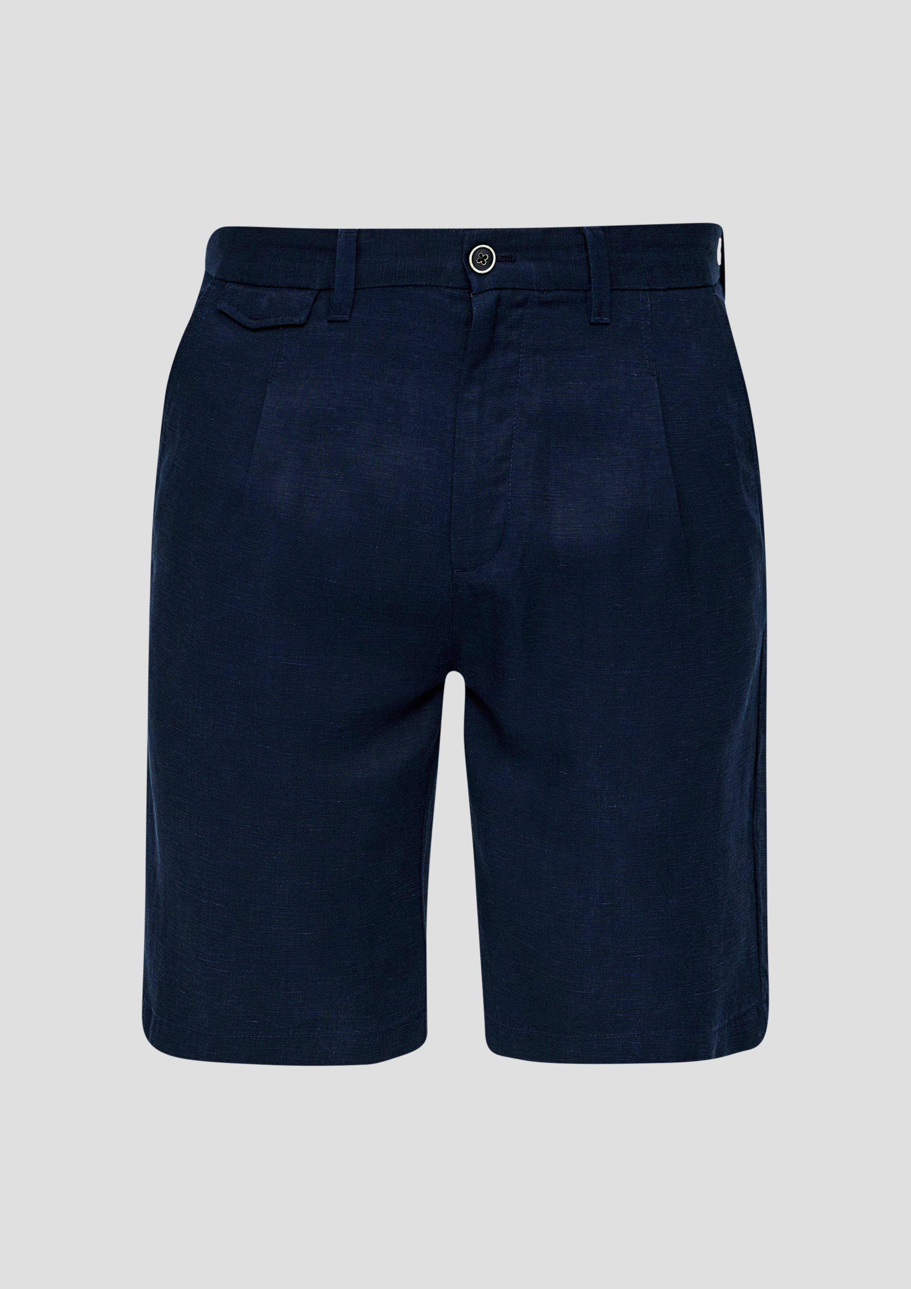 Thumbnail - s.Oliver - Relaxed-Fit-Shorts aus strukturiertem Leinenmischgewebe mit Bundfalte, Herren, blau