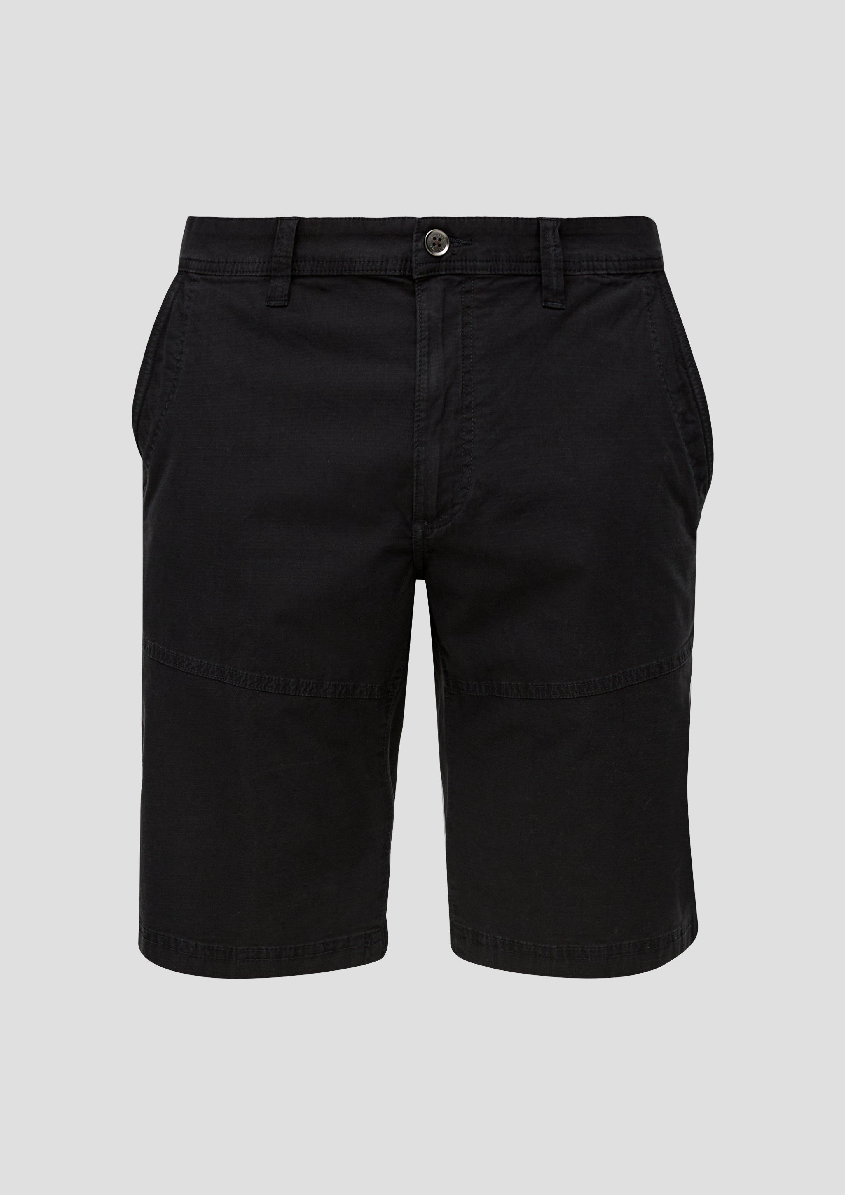 s.Oliver - Chino-Shorts aus Baumwollstretch mit Straight Leg, Herren, schwarz