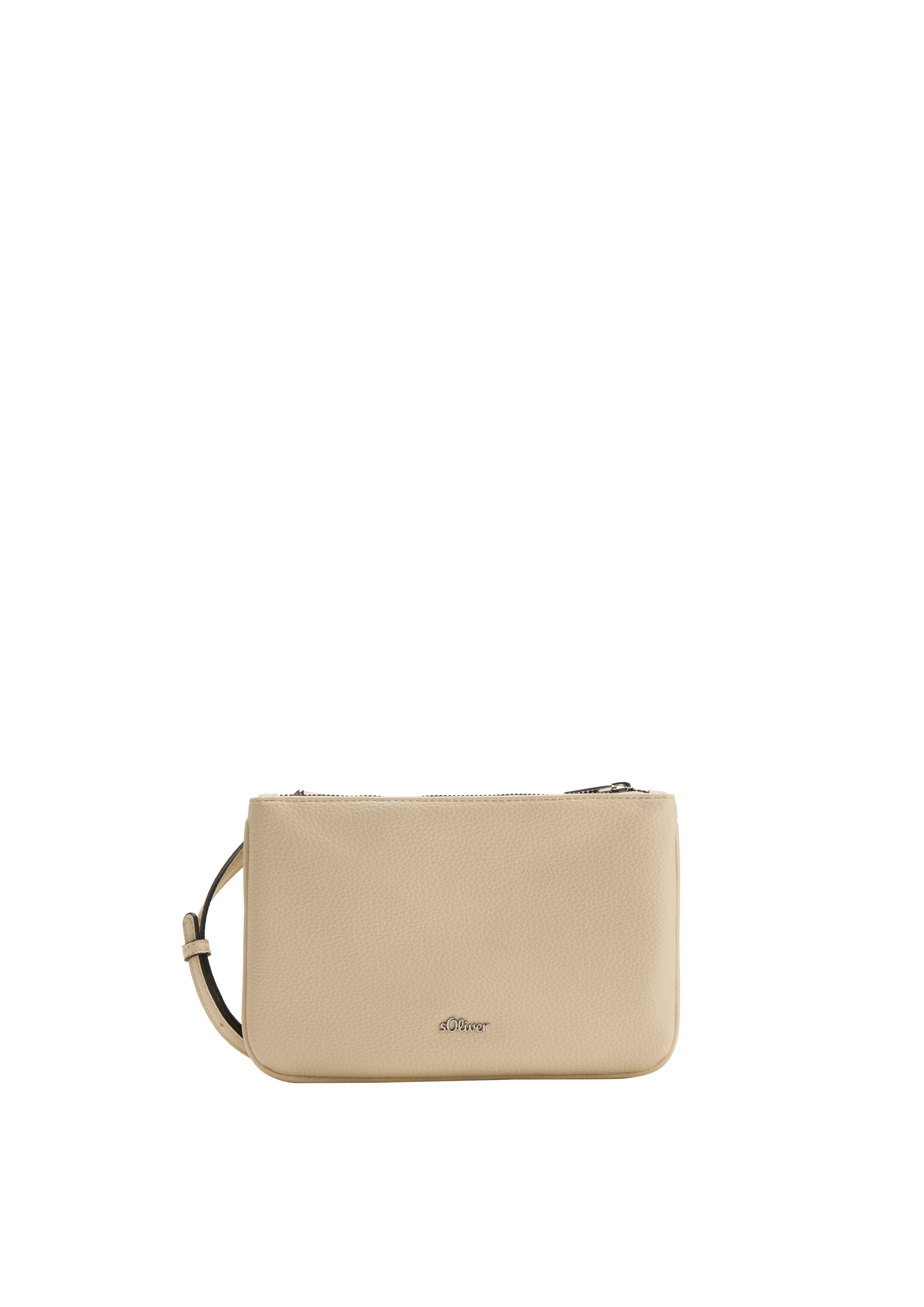 s.Oliver - Schultertasche in Leder-Optik mit Reißverschluss, Damen, Beige