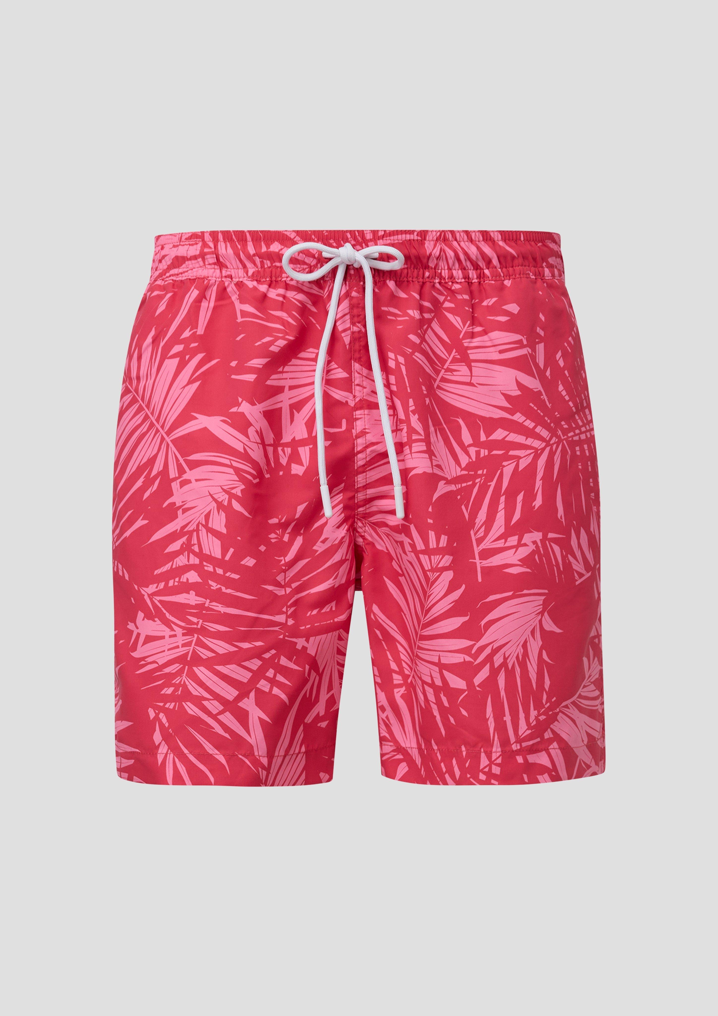 s.Oliver - Badeshorts mit All-over-Print, Herren, rot