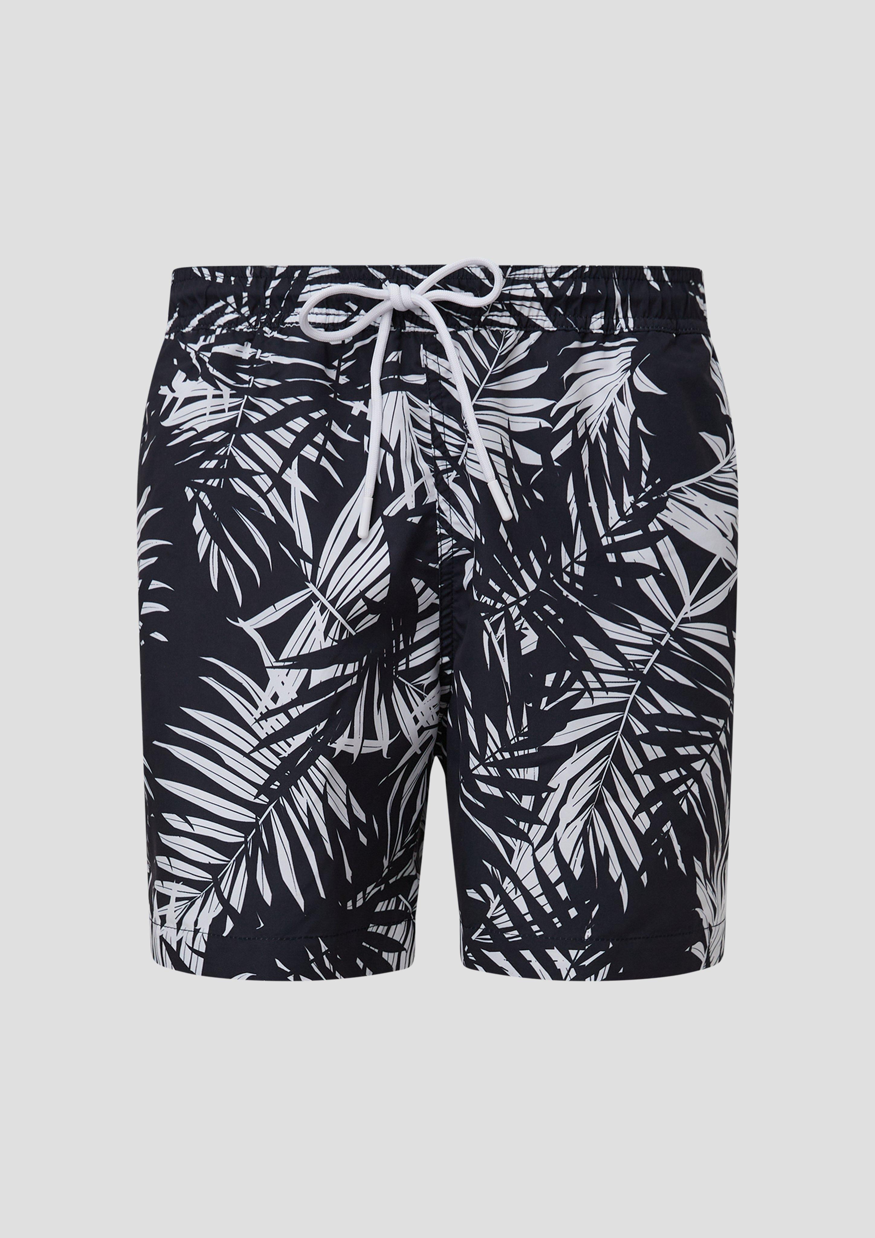 s.Oliver - Badeshorts mit All-over-Print, Herren, blau