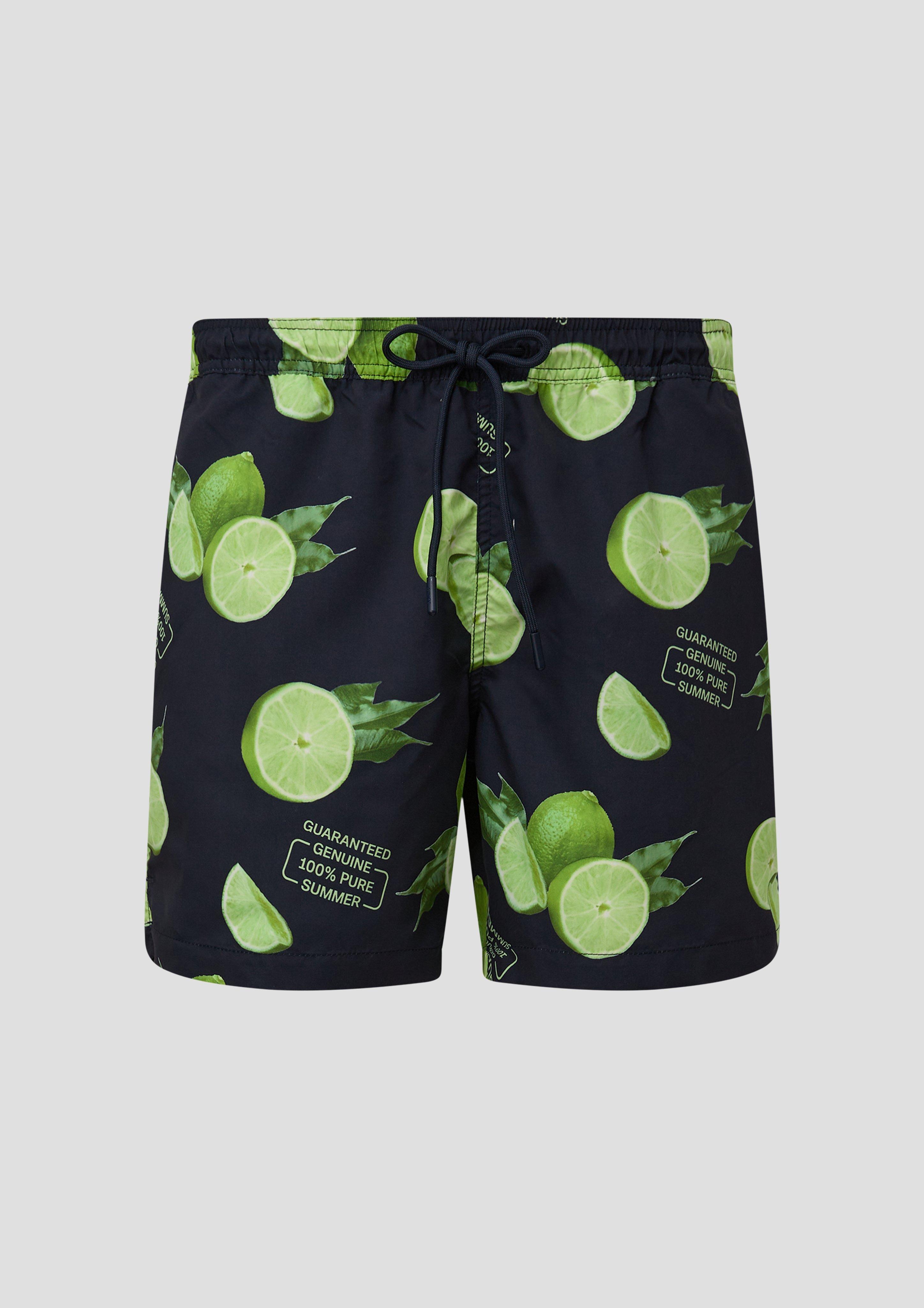 s.Oliver - Badeshorts mit All-over-Print, Herren, blau