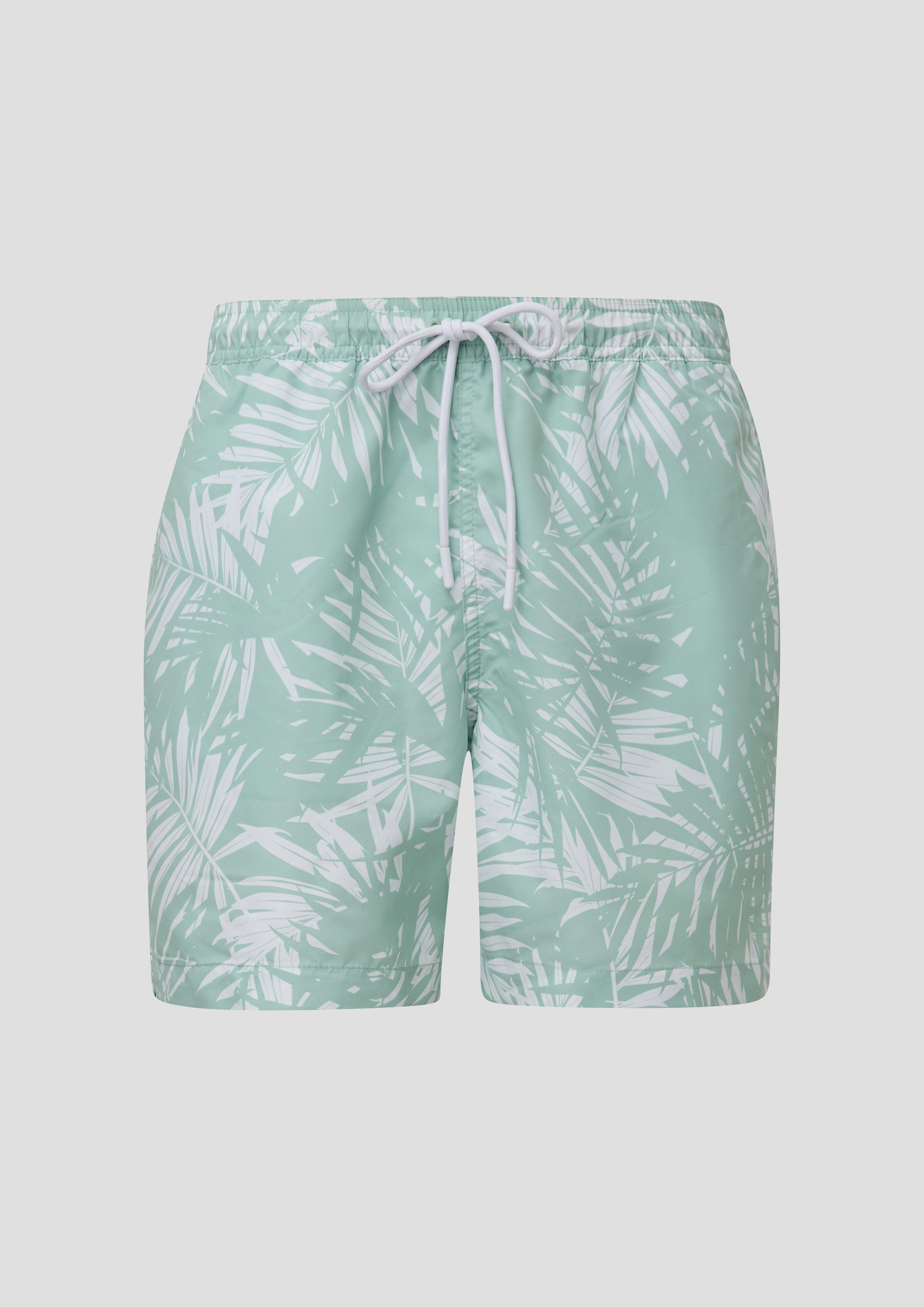 s.Oliver - Badeshorts mit All-over-Print, Herren, türkis