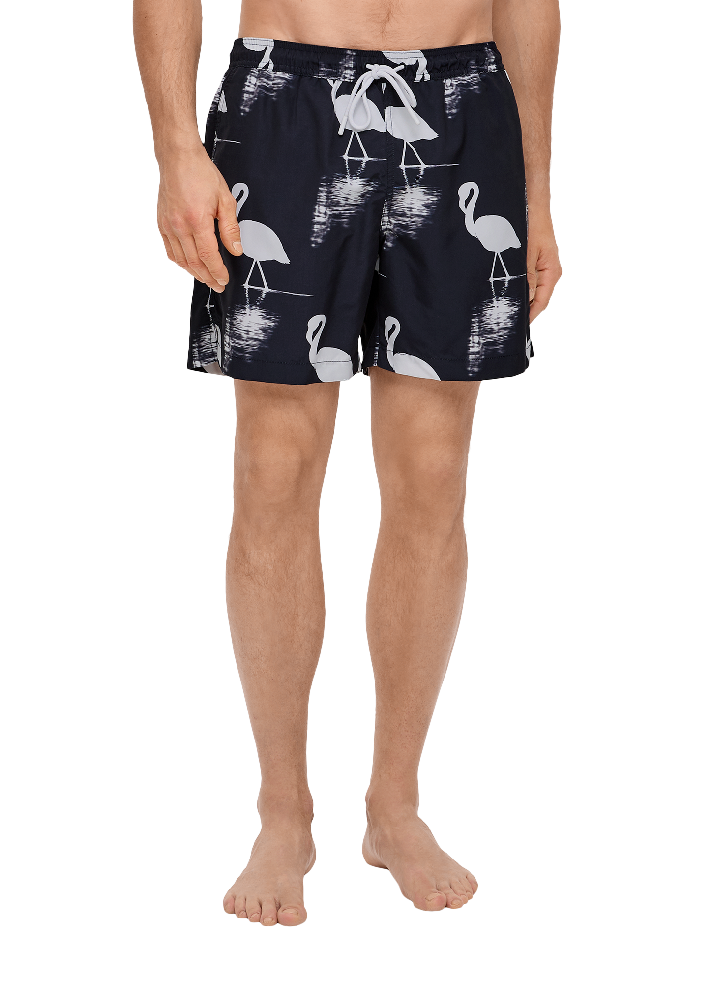 s.Oliver - Badeshorts mit All-over-Print, Herren, blau