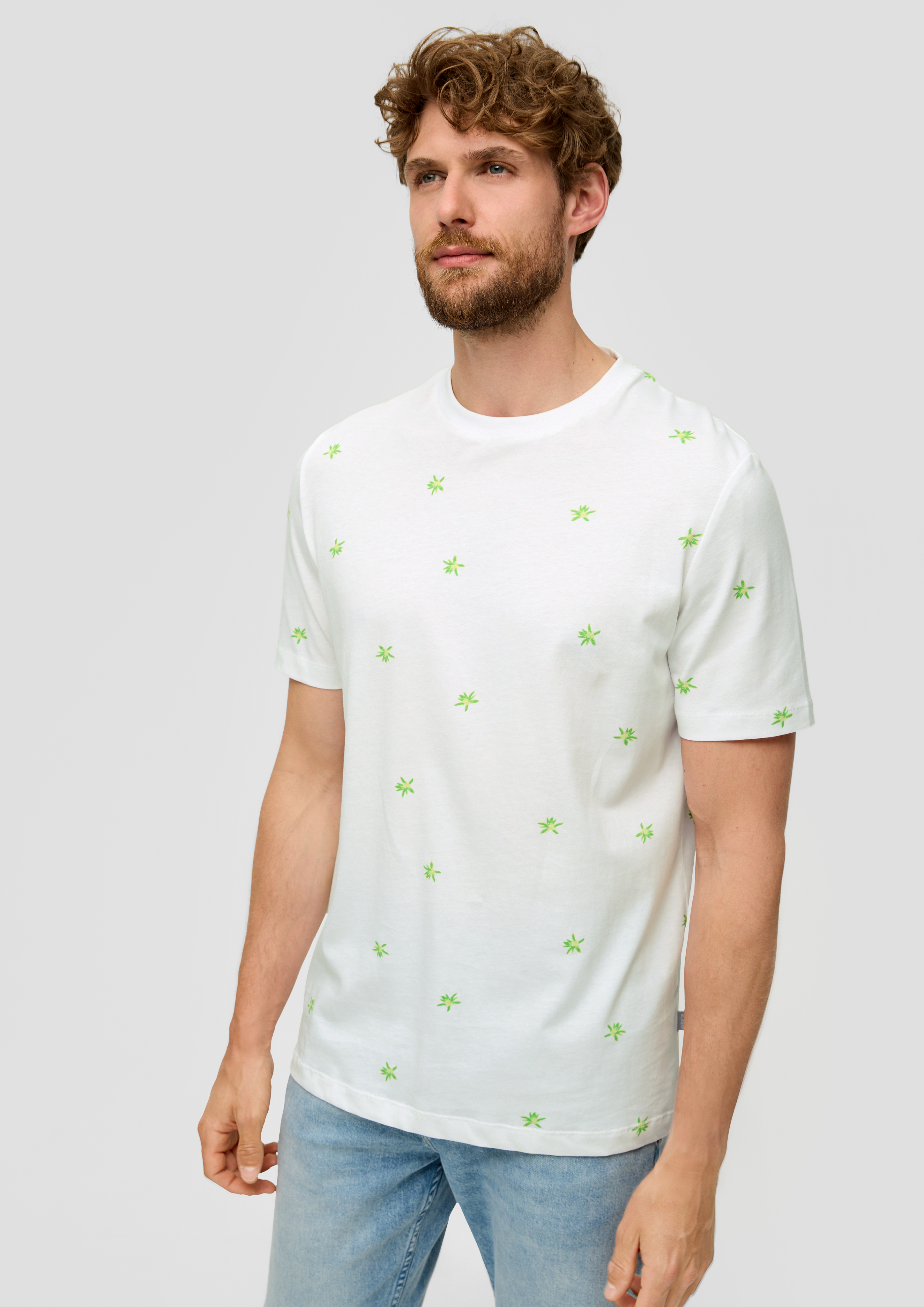 S.Oliver T-Shirt mit Crew Neck und All-over-Print