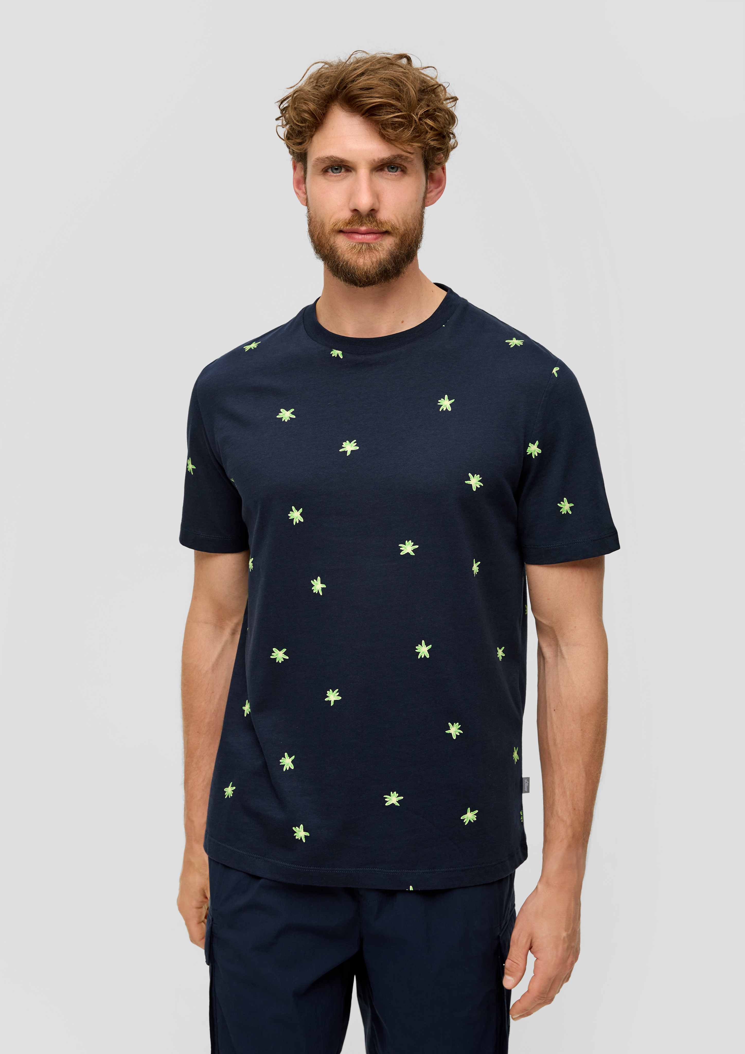 S.Oliver T-Shirt mit Crew Neck und All-over-Print