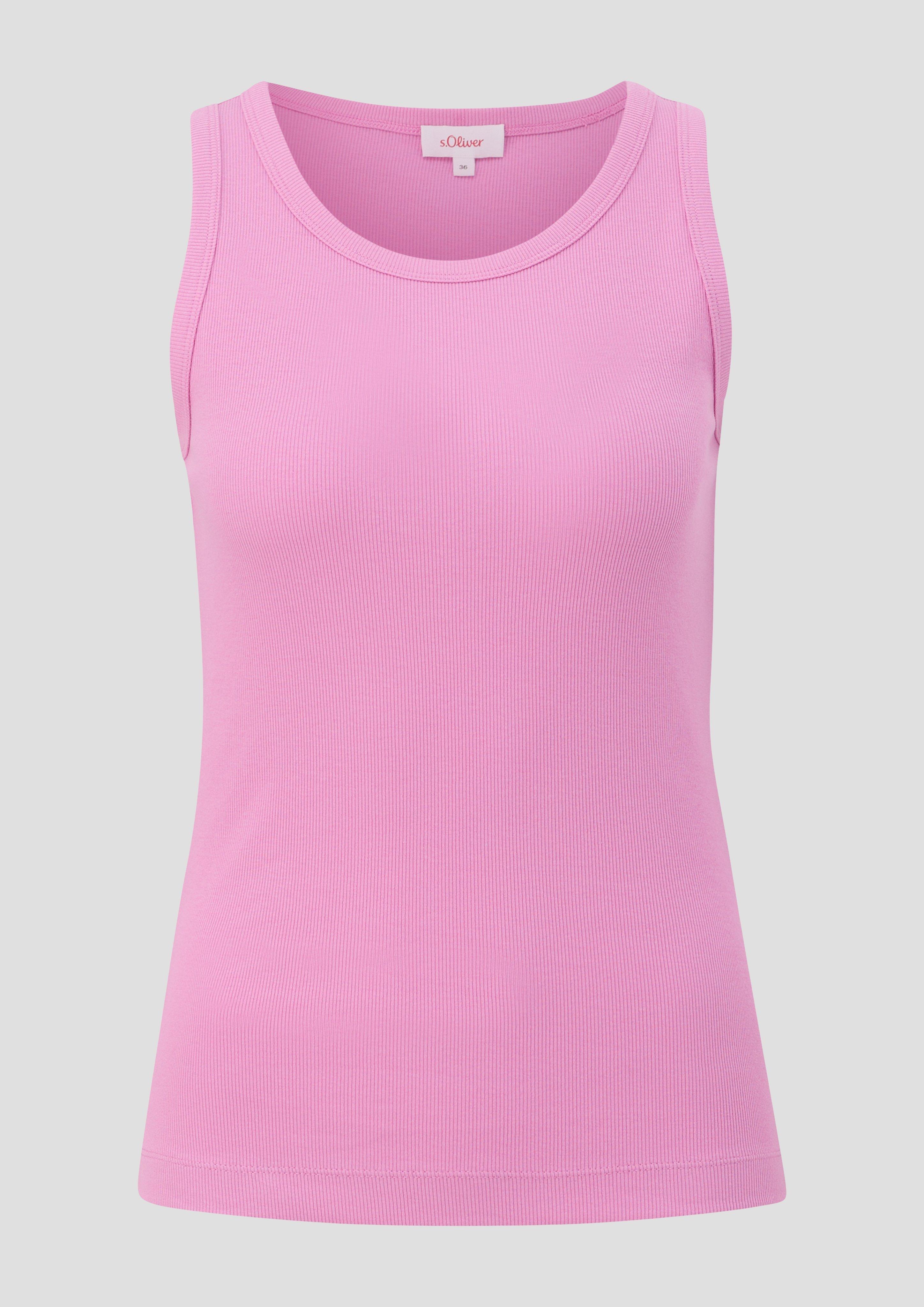 s.Oliver - Elastisches Tanktop im Slim Fit, Damen, Rosa