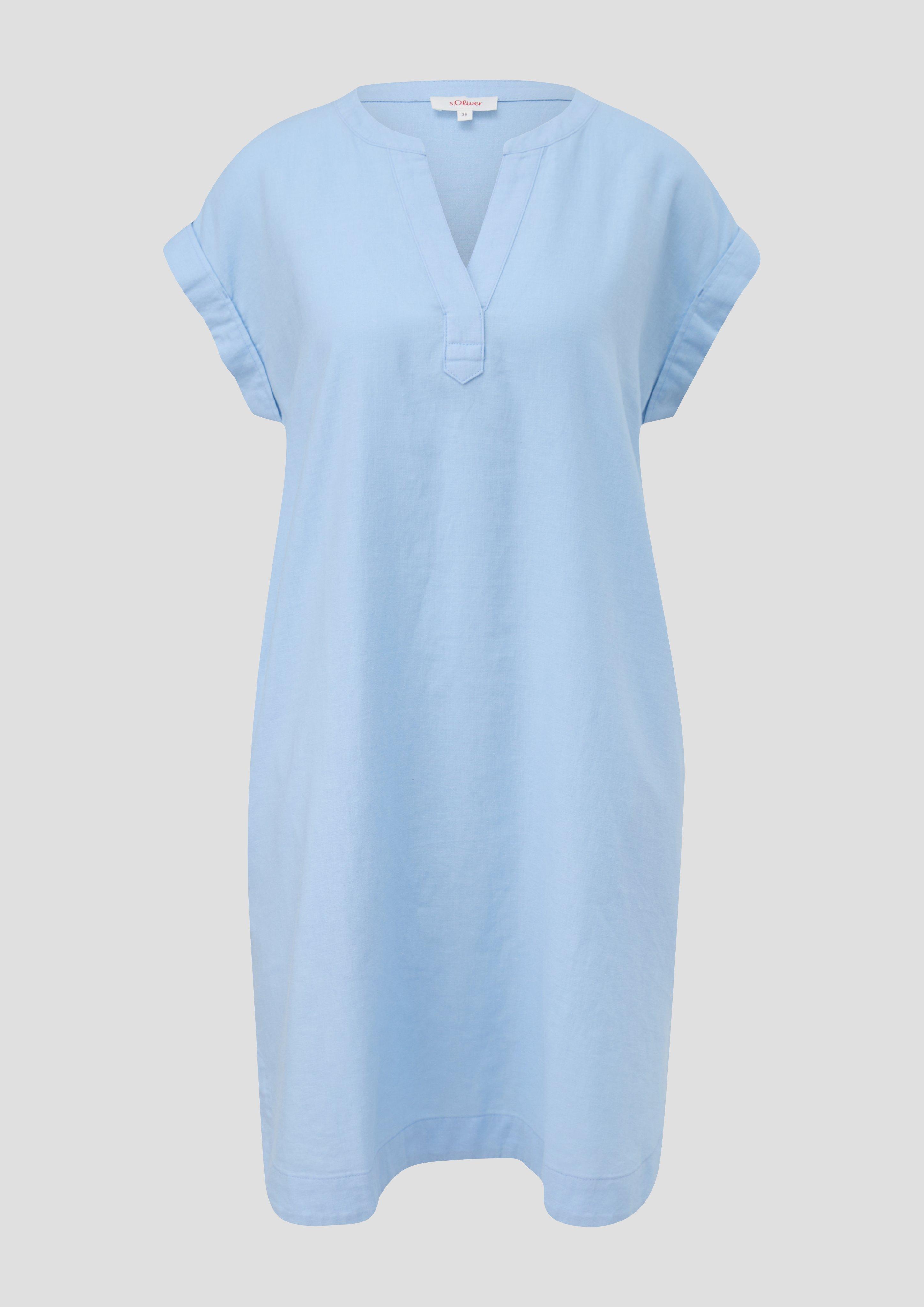 s.Oliver - Midi-Kleid mit Tunika-Ausschnitt, Damen, blau