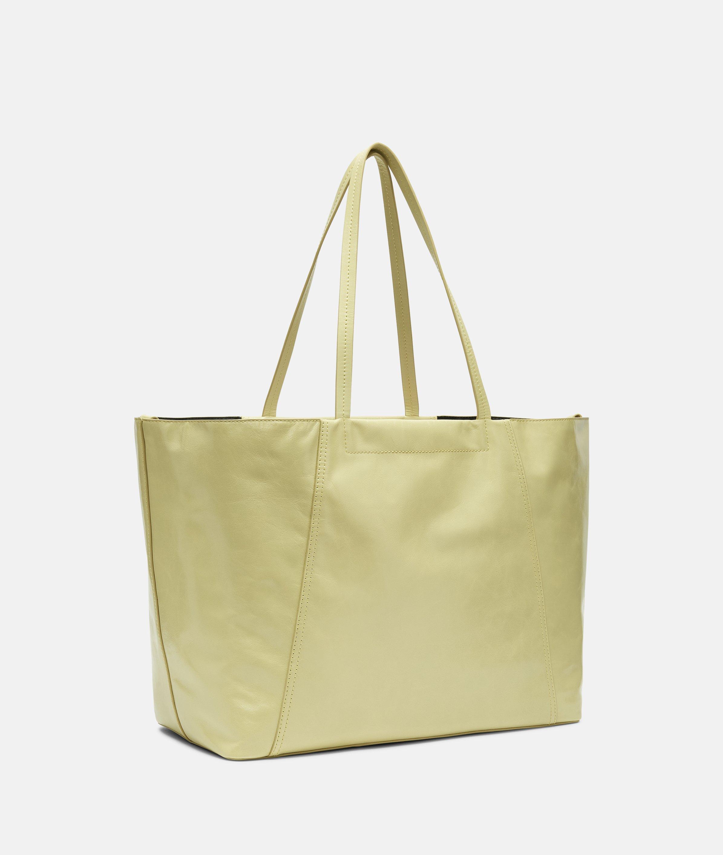 Thumbnail - Liebeskind Berlin - Großer Shopper aus Leder in Crinkle-Optik -  gelb