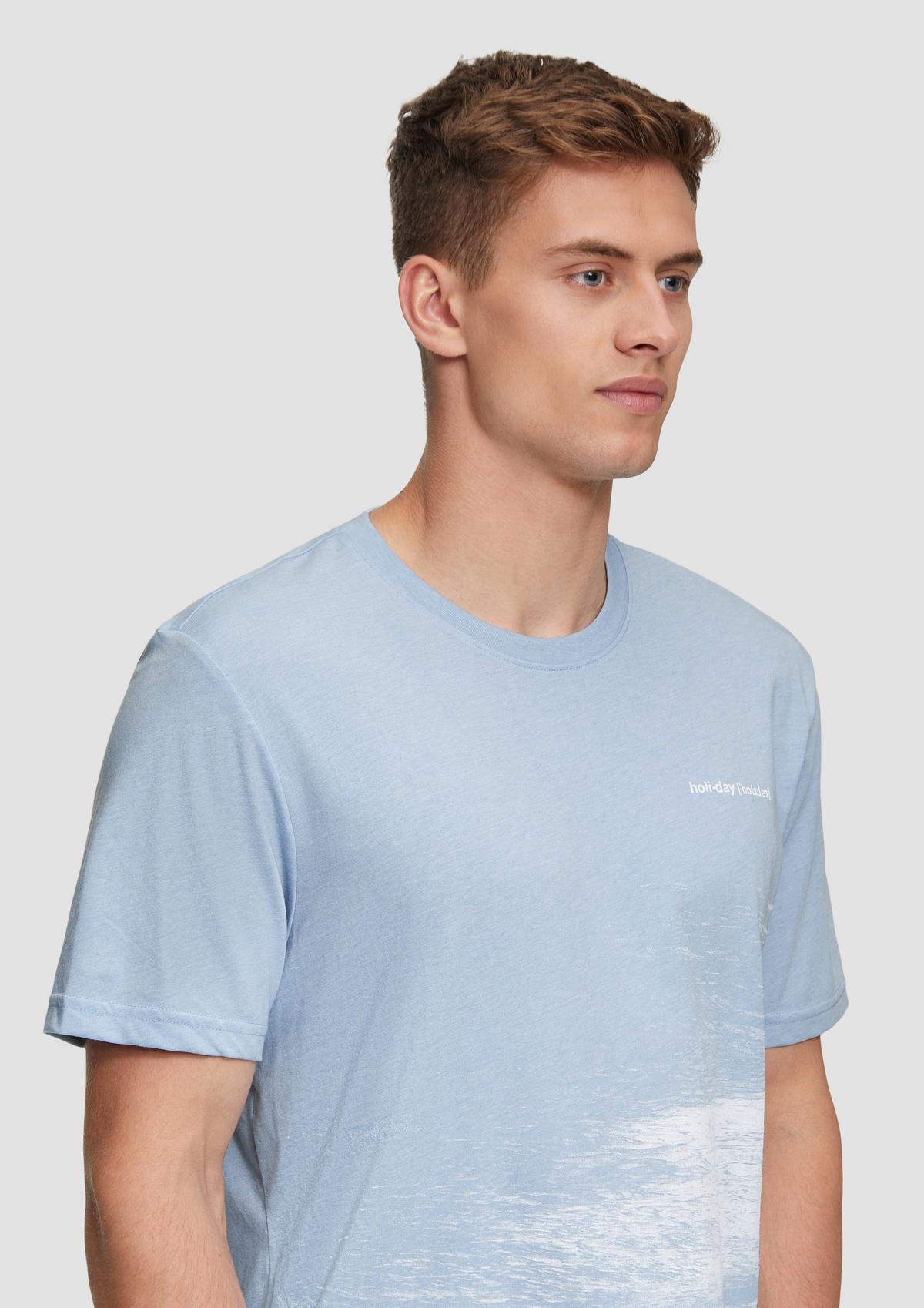 s.Oliver T-Shirt aus Baumwollmix mit Logo-Detail