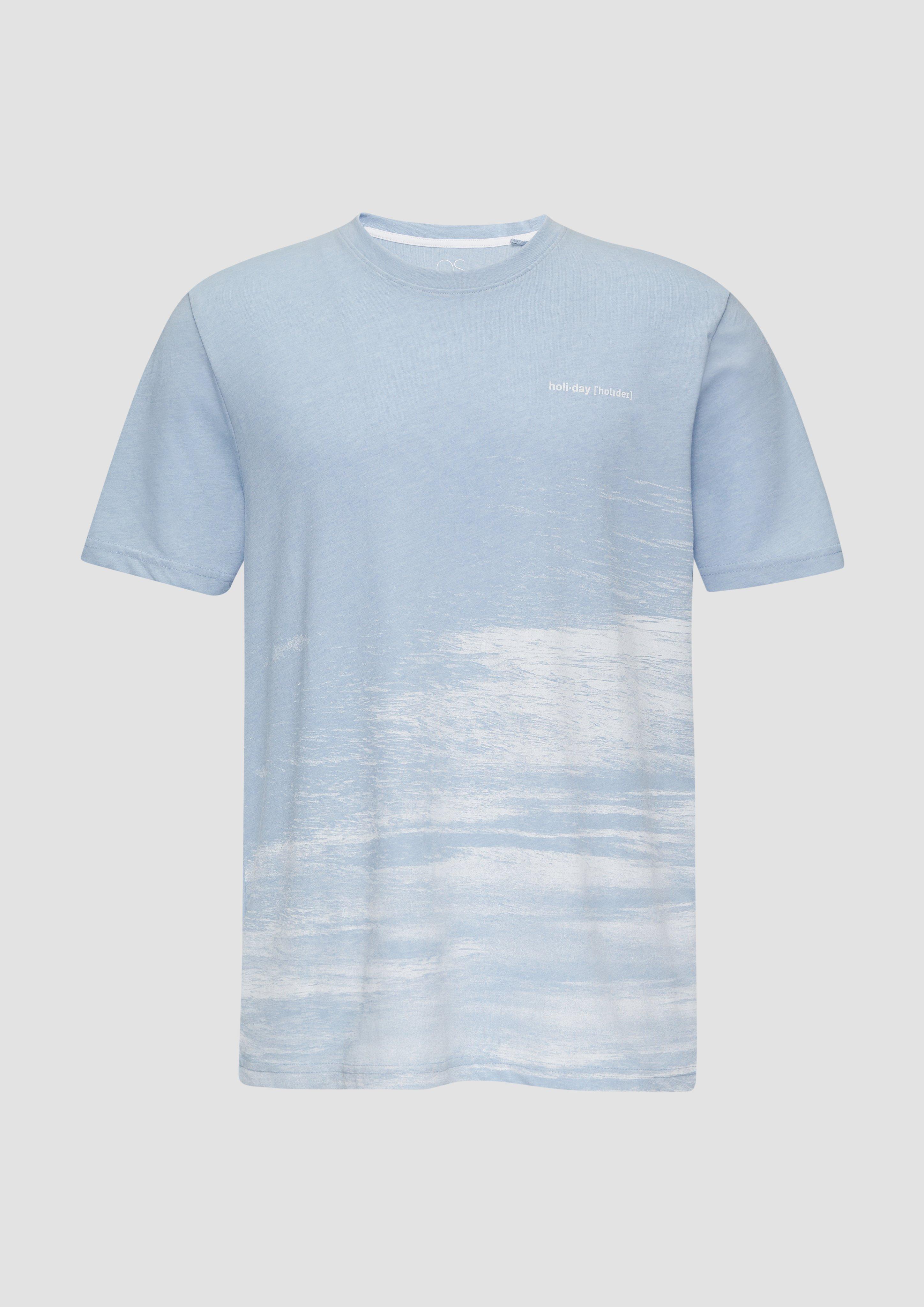 s.Oliver T-Shirt aus Baumwollmix mit Logo-Detail