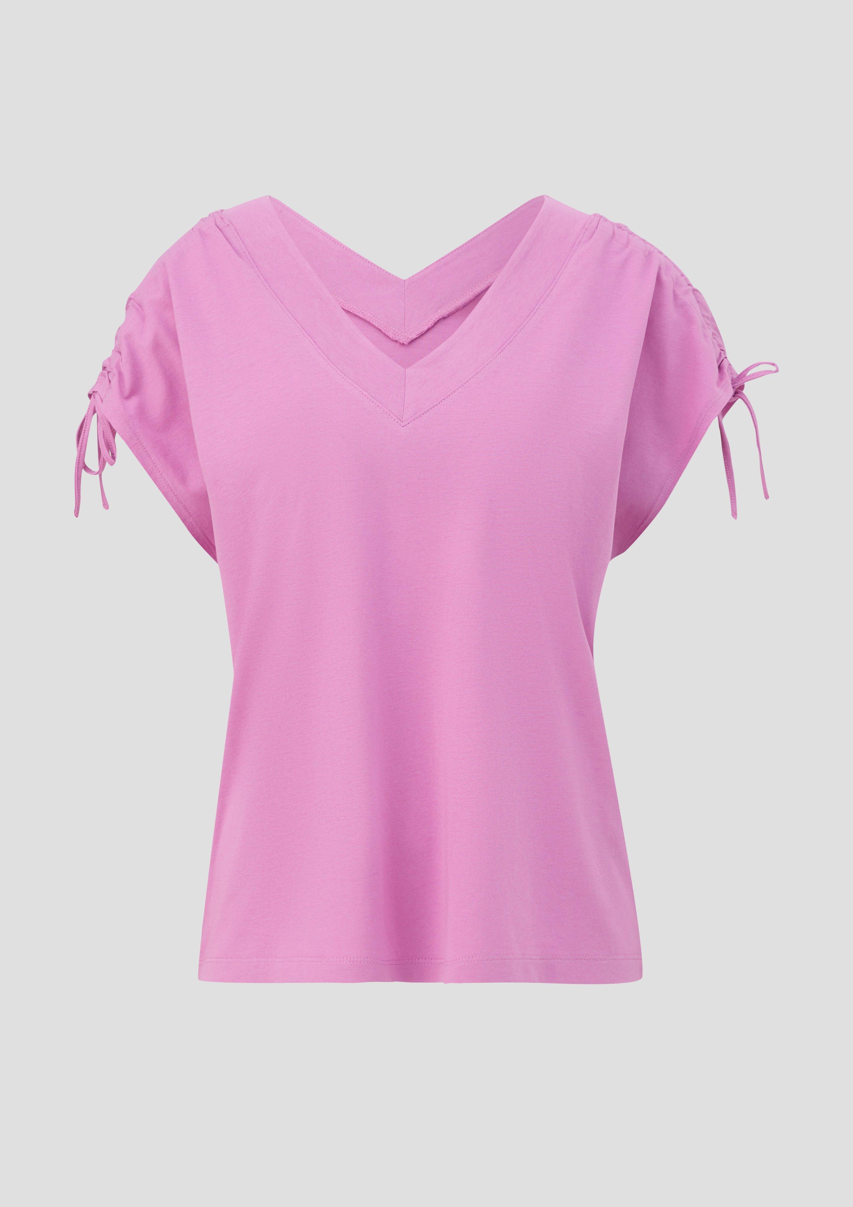 s.Oliver - Ärmelloses Shirt mit Bindedetails an der Schulterpartie, Damen, Rosa